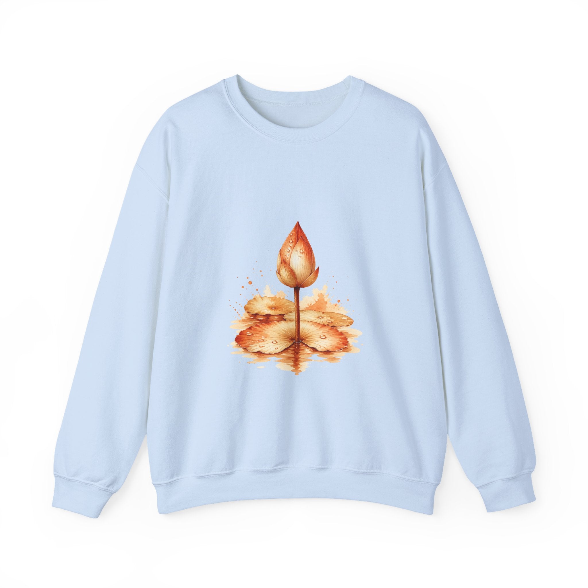 Matching Couple Sweatshirt - Open & Closed Lotus Matching Couple Comfort Colors Crew Watercolor Art His Hers Birthday Gift - Design B