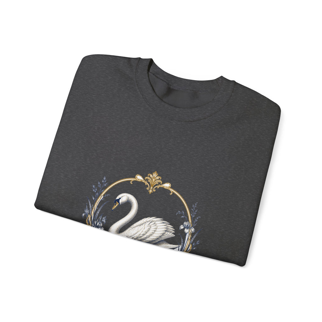 Matching Couple Sweatshirt - Raven & Swan Matching Couple Premium Fleece Sweatshirt Vintage Art His Hers Honeymoon Gift - Design B