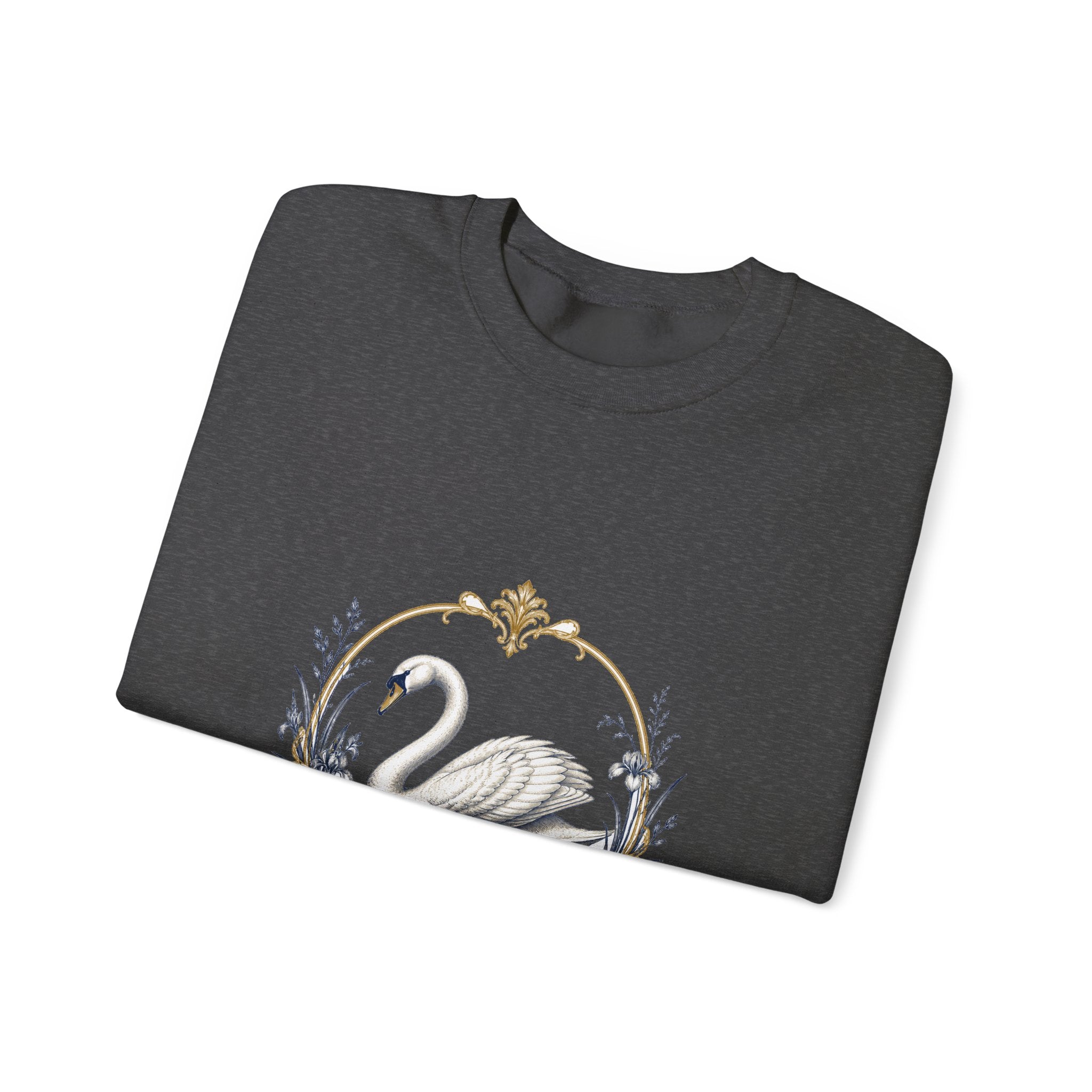 Matching Couple Sweatshirt - Raven & Swan Matching Couple Premium Fleece Sweatshirt Vintage Art His Hers Honeymoon Gift - Design B