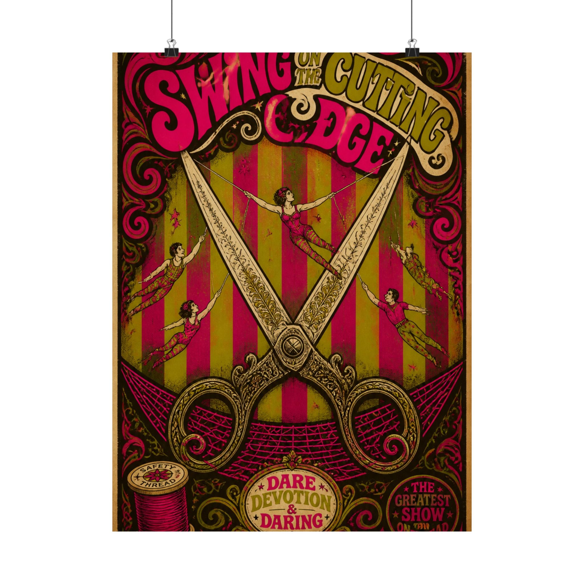 Giant Scissors Trapeze Wall Art Poster 24×36 Psychedelic Dining Room Decor Maximalist Print