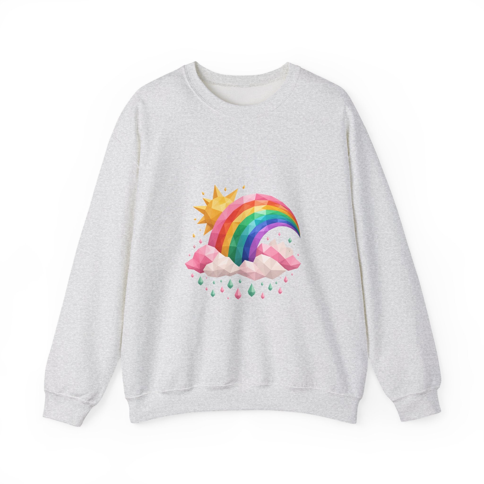 Matching Couple Sweatshirt - Storm & Rainbow Matching Couple Comfort Colors Crew Geometric Art His Hers Love Gift - Design B