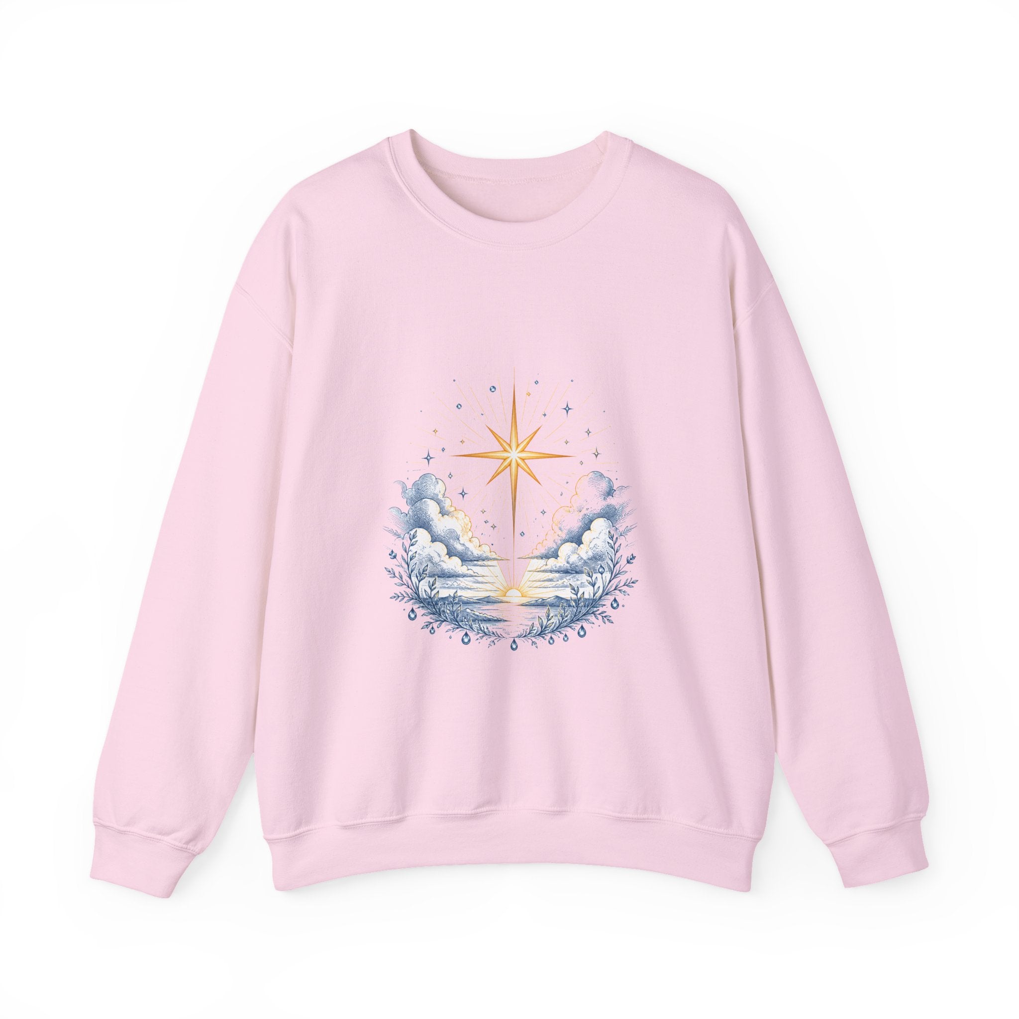 Matching Couple Sweatshirt - Evening & Morning Star Matching Couple Premium Fleece Sweatshirt Hand-Drawn Art His Hers Anniversary Gift - Design B
