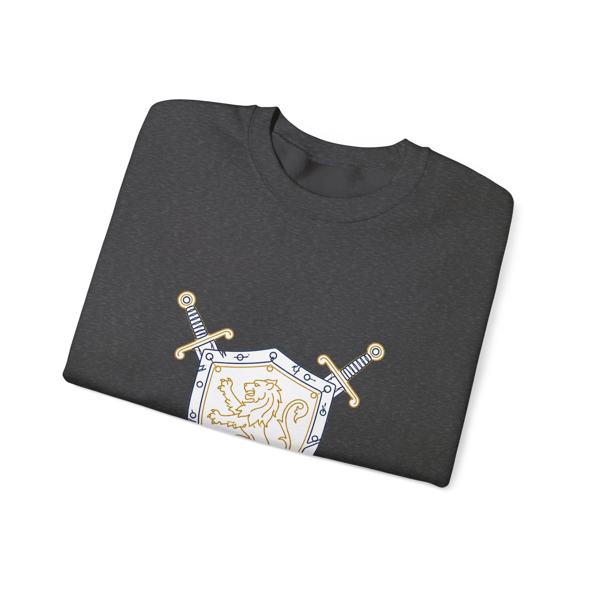 Matching Couple Sweatshirt - Crown & Shield Matching Couple Crewneck Sweatshirt Minimalist Art His Hers Valentine Gift - Design B
