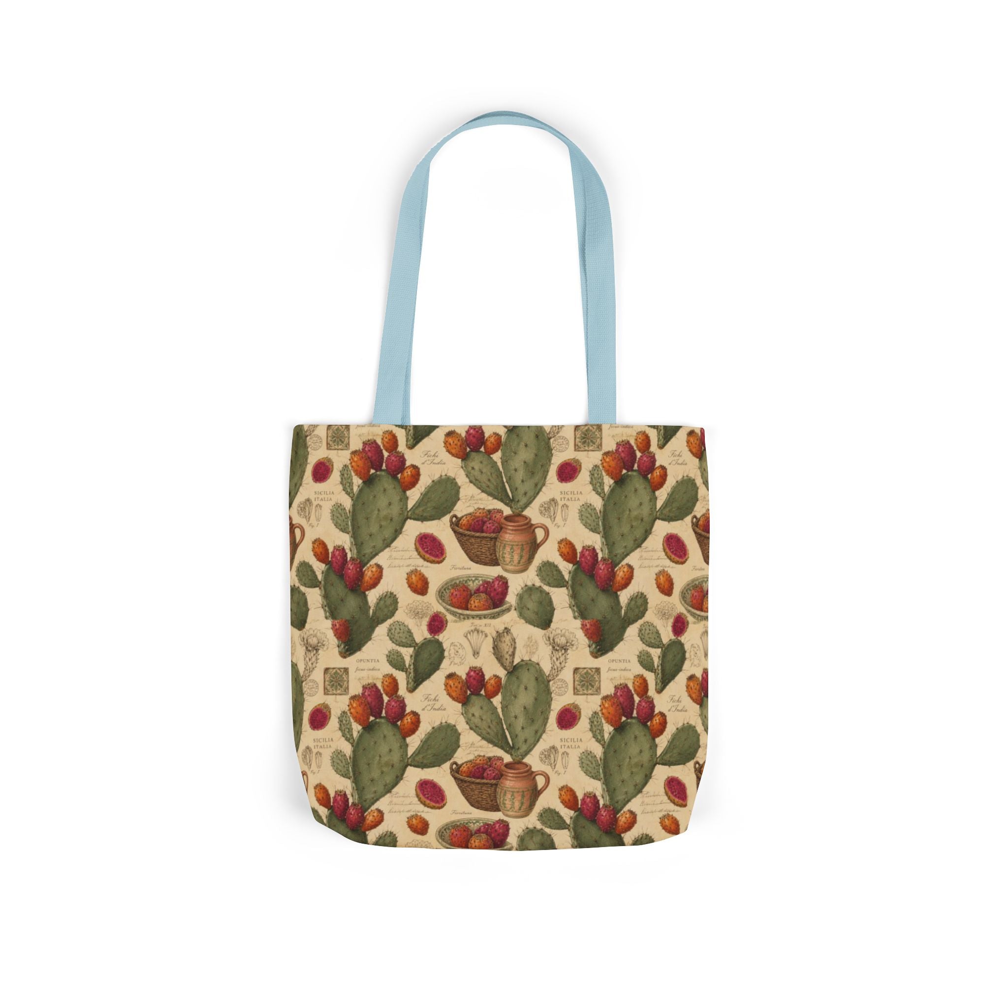 Prickly Pear Cactus Fruit Canvas Tote Bag Mediterranean Kitchen Botanical Design Italian Cottagecore Gift