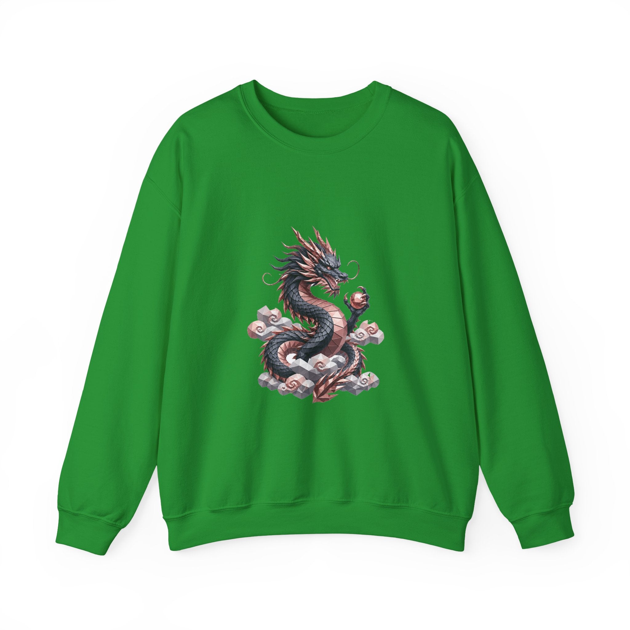Matching Couple Sweatshirt - Dragon & Phoenix Matching Couple Crewneck Sweatshirt Geometric Art His Hers Couple Gift - Design A