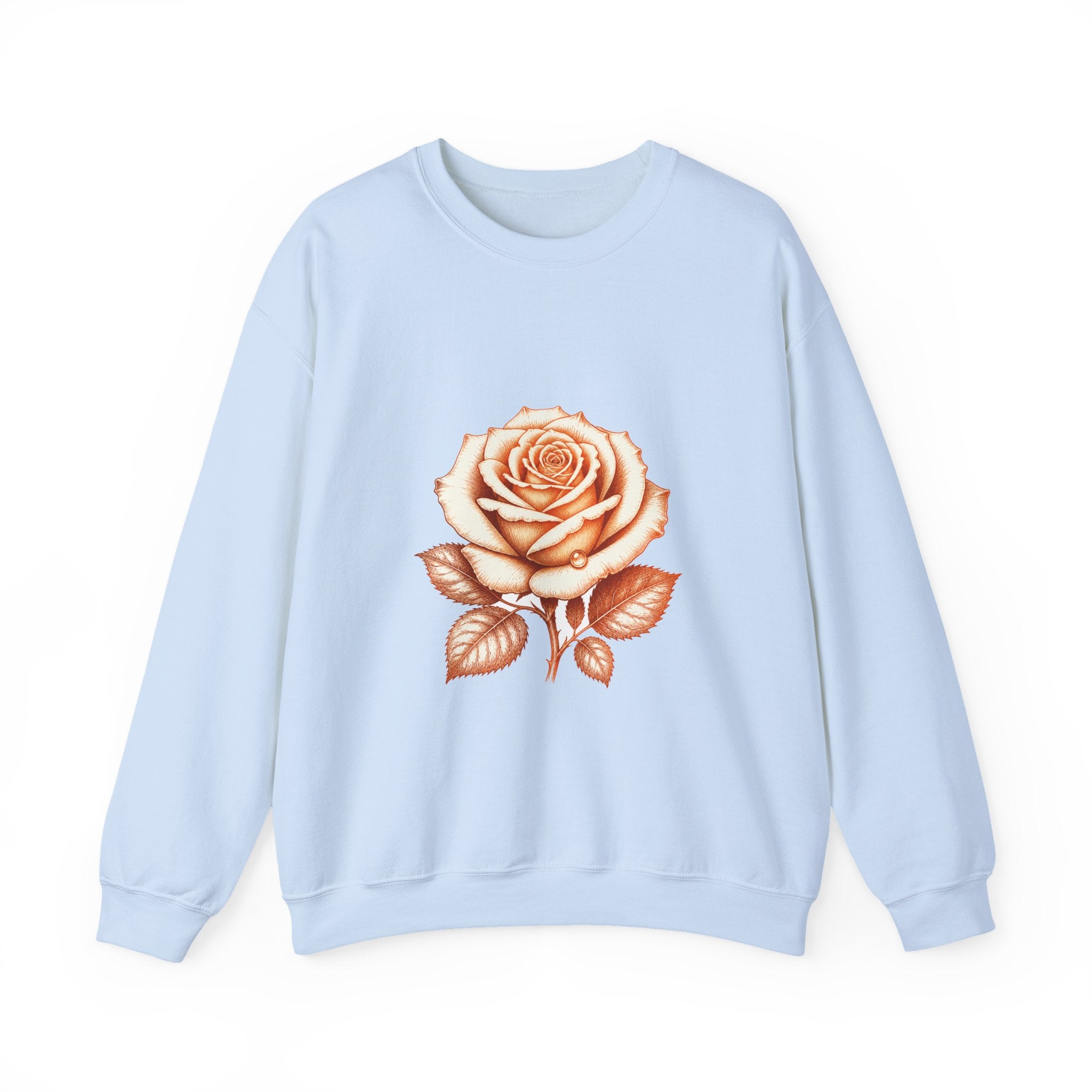 Matching Couple Sweatshirt - Rose & Thorn Matching Couple Premium Fleece Sweatshirt Hand-Drawn Art His Hers Anniversary Gift - Design A