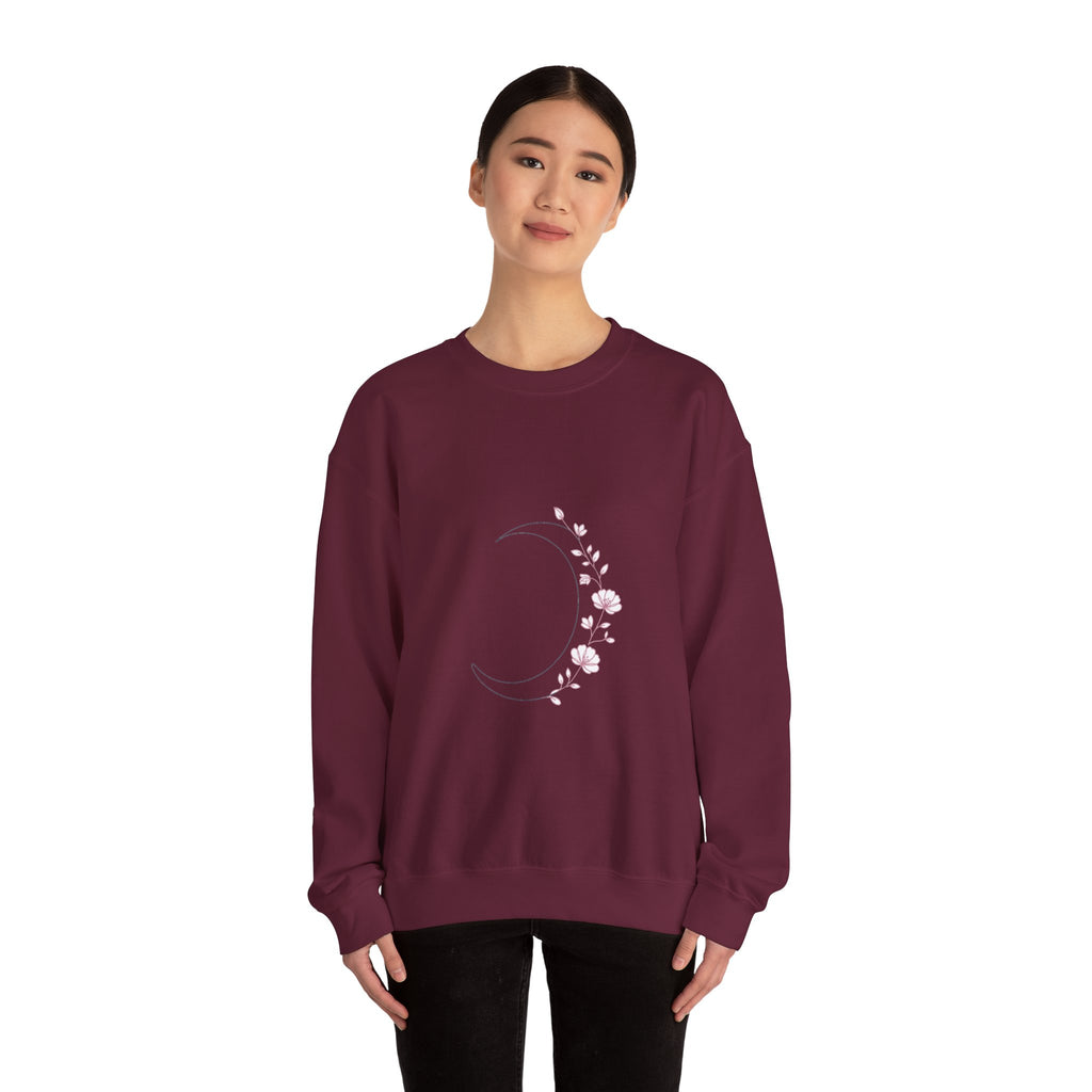 Matching Couple Sweatshirt - Waxing & Waning Moon Matching Couple Comfort Colors Crew Minimalist Art His Hers Christmas Gift - Design A