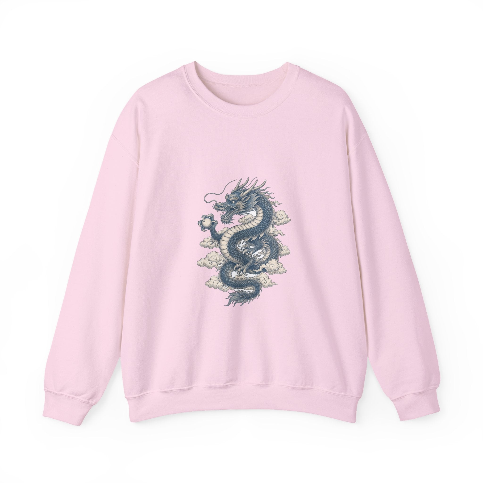 Matching Couple Sweatshirt - Dragon & Phoenix Matching Couple Crewneck Sweatshirt Vintage Art His Hers Wedding Gift - Design A