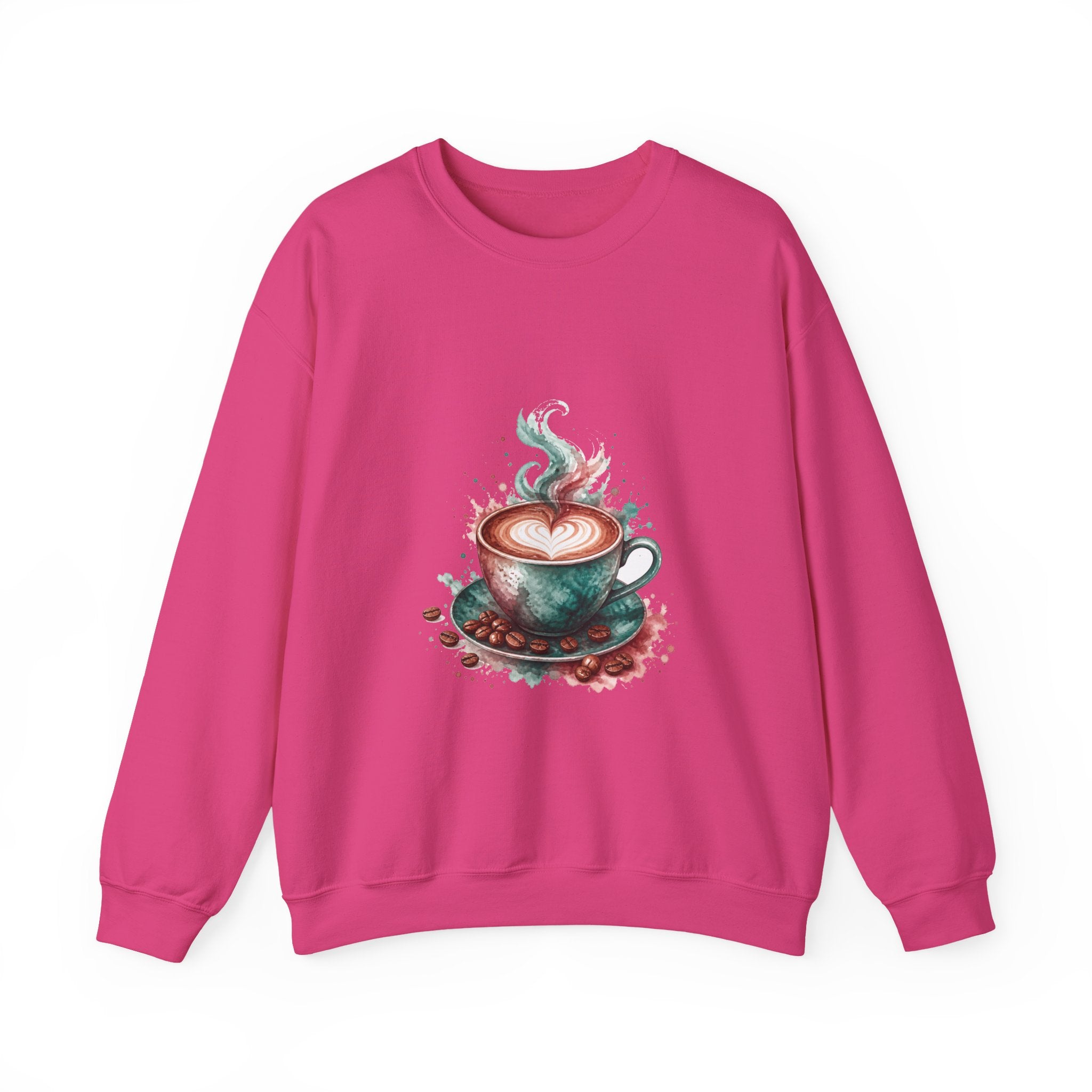 Matching Couple Sweatshirt - Coffee & Tea Matching Couple Comfort Colors Crew Watercolor Art His Hers Birthday Gift - Design A