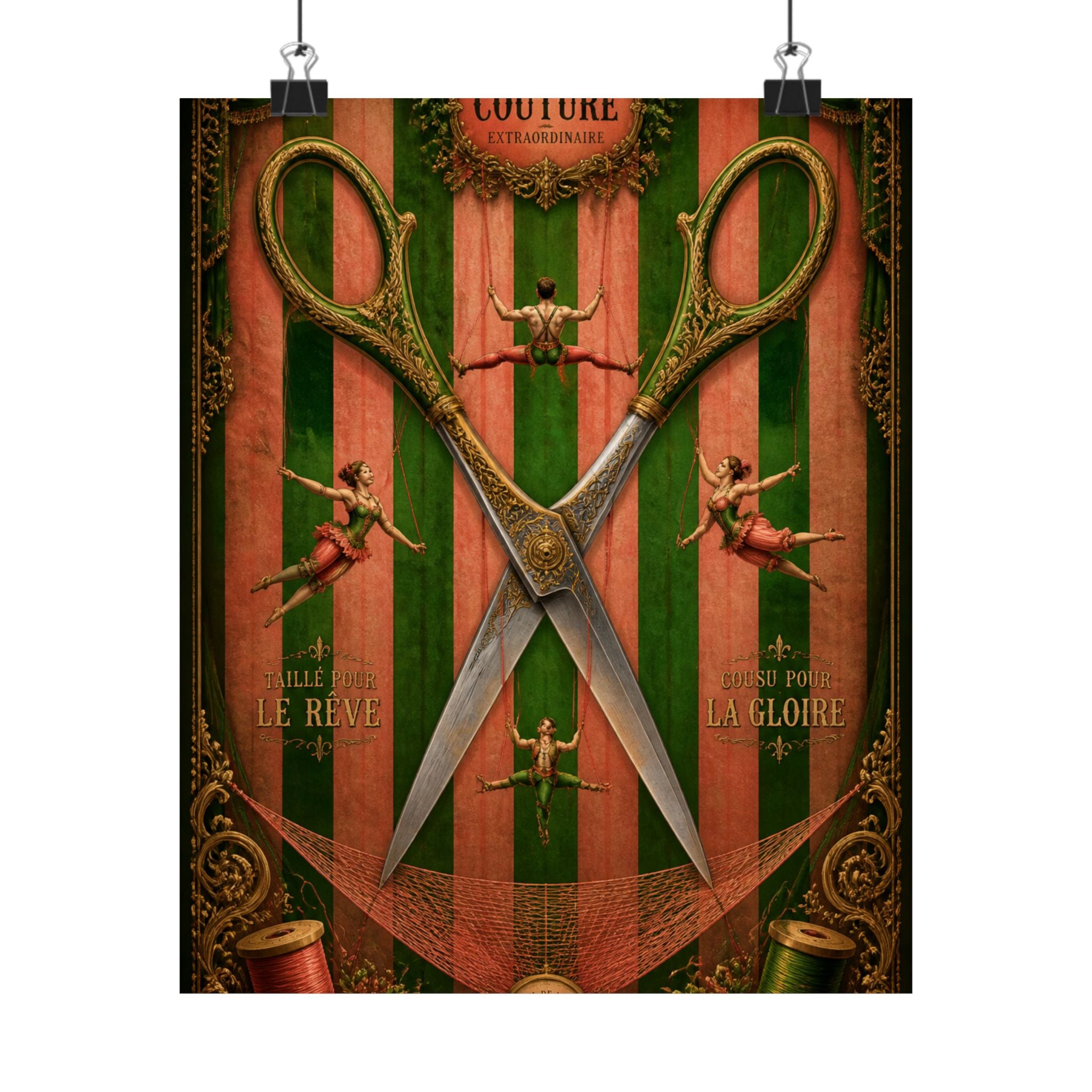 Giant Scissors Trapeze Wall Art Poster 24×36 Baroque Studio Decor Maximalist Print