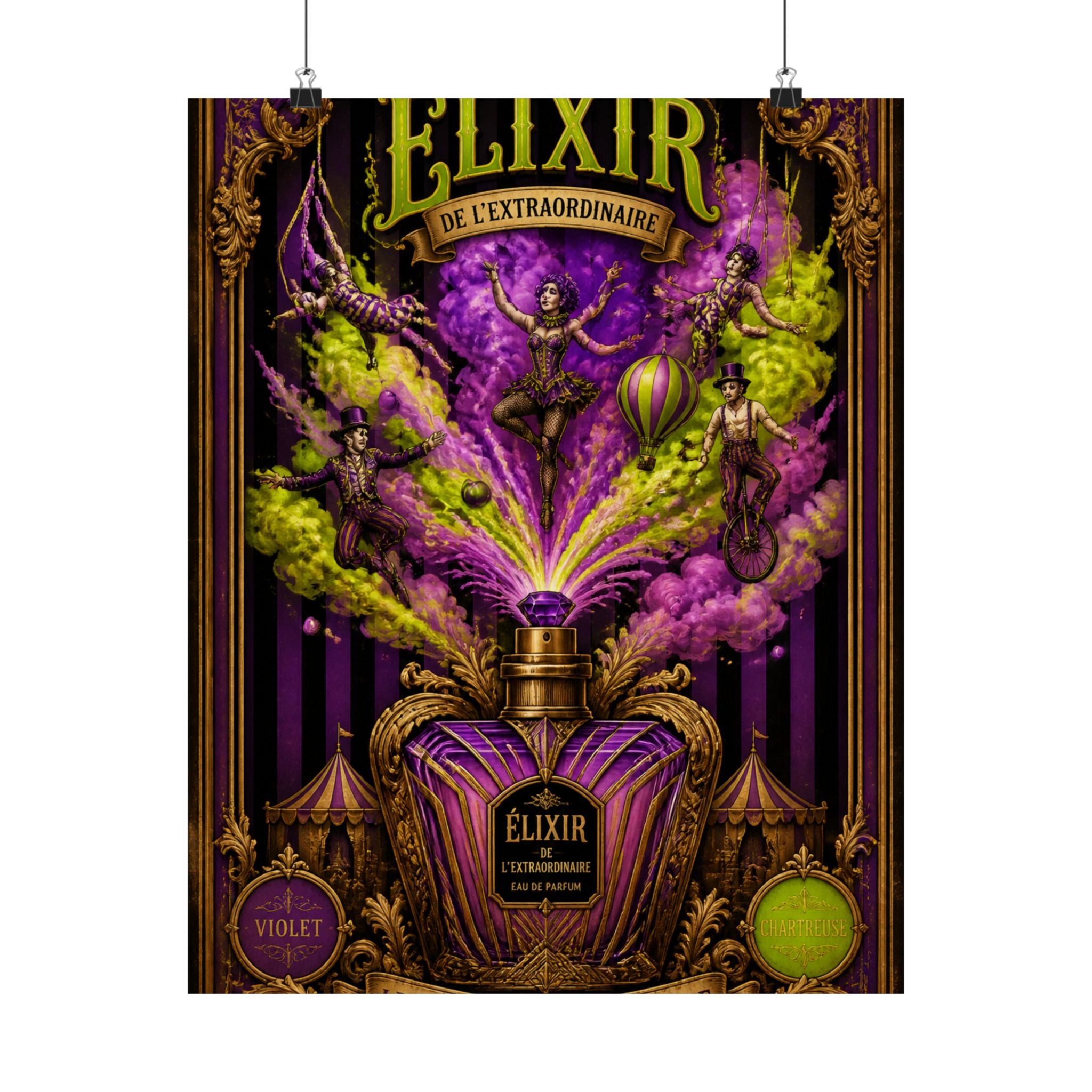 Perfume Bottle Fountain Wall Art Poster 18×24 Baroque Home Office Decor Maximalist Print