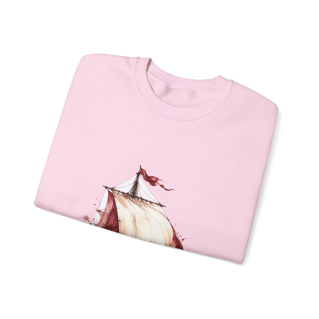 Matching Couple Sweatshirt - Anchor & Sail Matching Couple Comfort Colors Crew Watercolor Art His Hers Birthday Gift - Design B