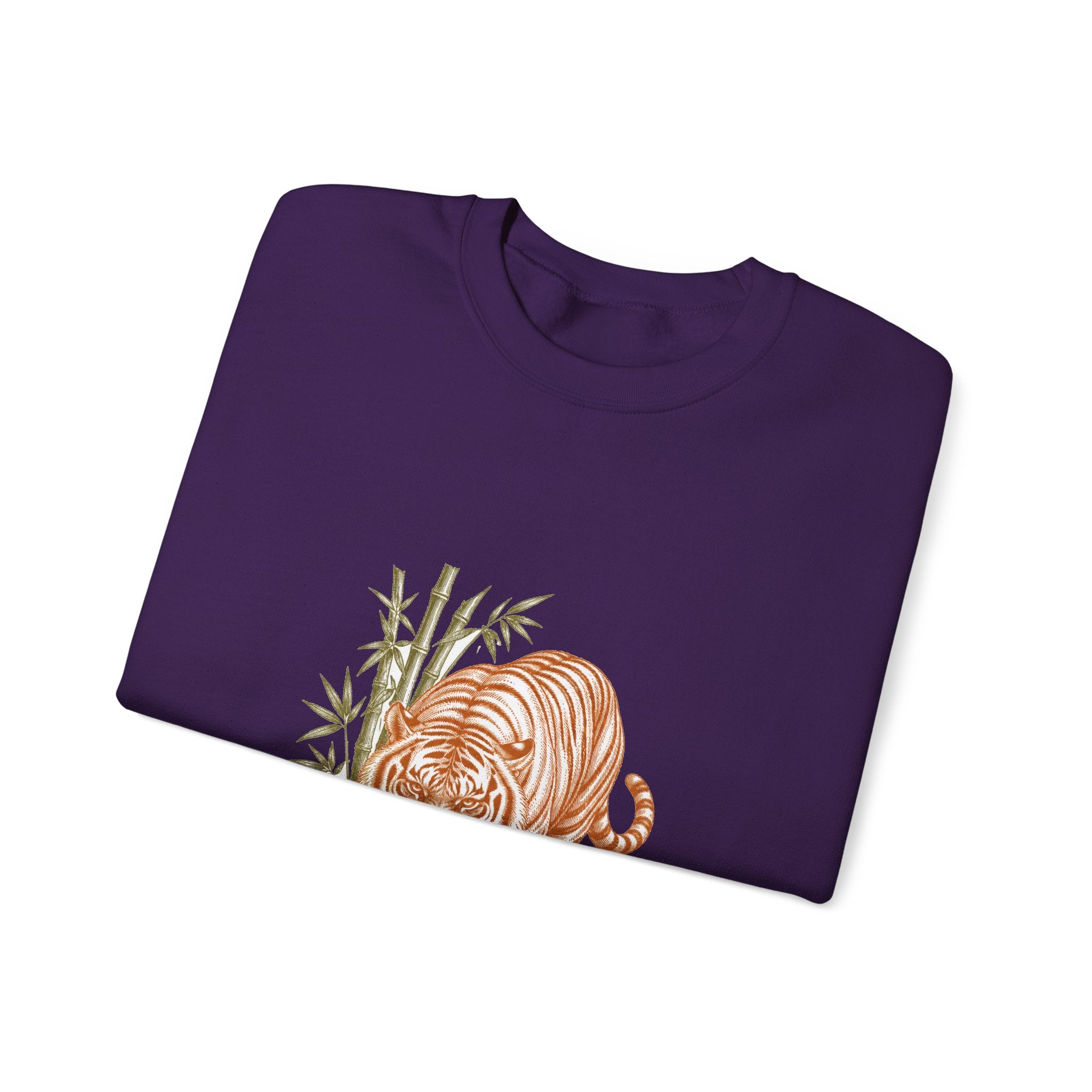 Matching Couple Sweatshirt - Tiger & Crane Matching Couple Premium Fleece Sweatshirt Vintage Art His Hers Honeymoon Gift - Design A