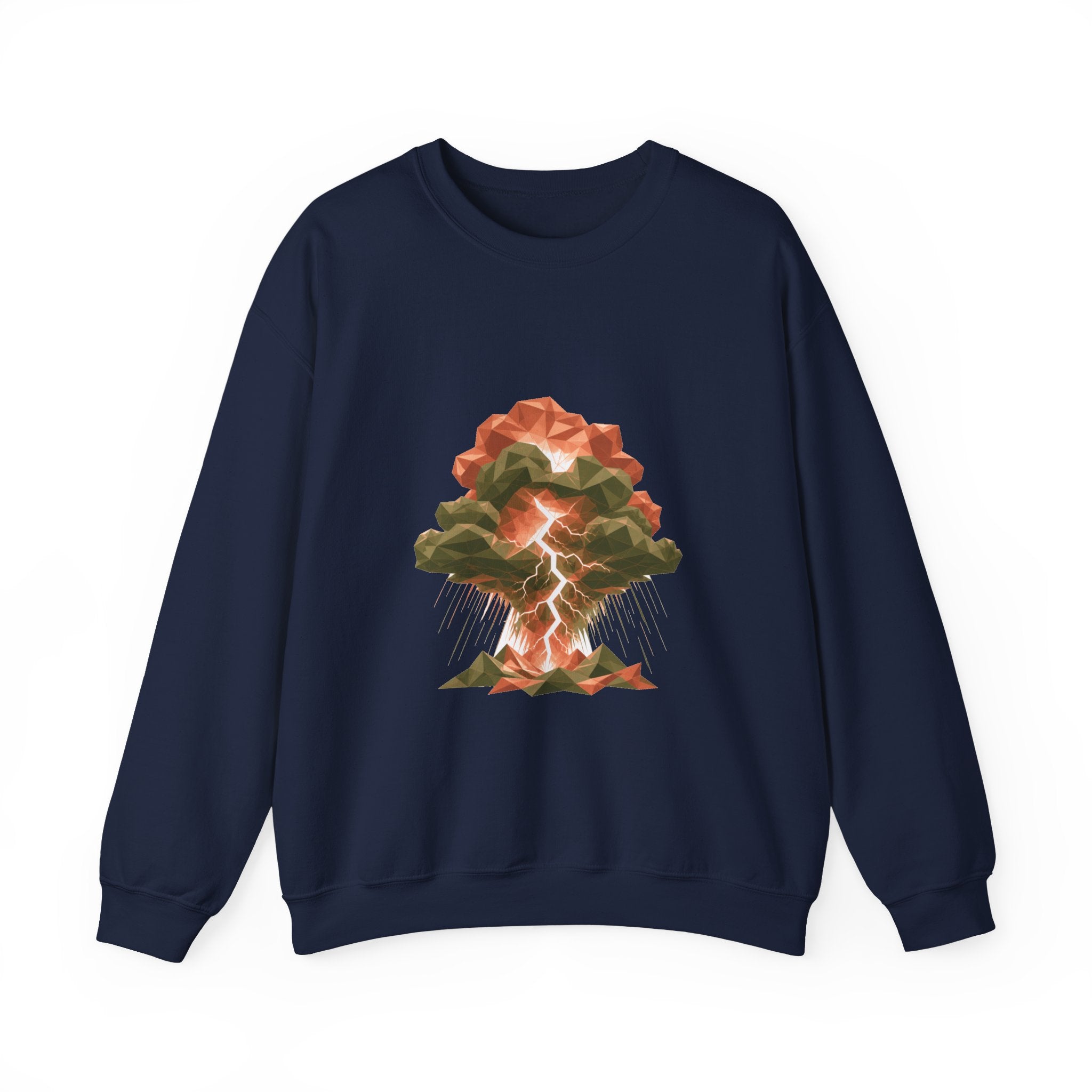 Matching Couple Sweatshirt - Storm & Rainbow Matching Couple Premium Fleece Sweatshirt Geometric Art His Hers Love Gift - Design A
