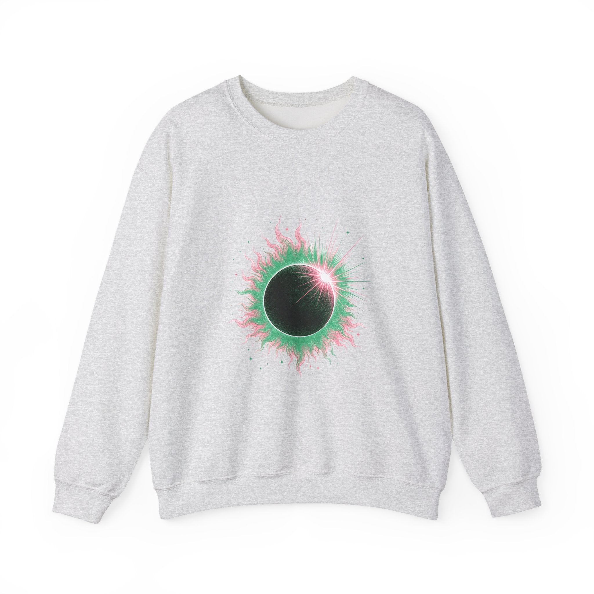 Matching Couple Sweatshirt - Solar & Lunar Eclipse Matching Couple Crewneck Sweatshirt Hand-Drawn Art His Hers Best Friend Gift - Design A