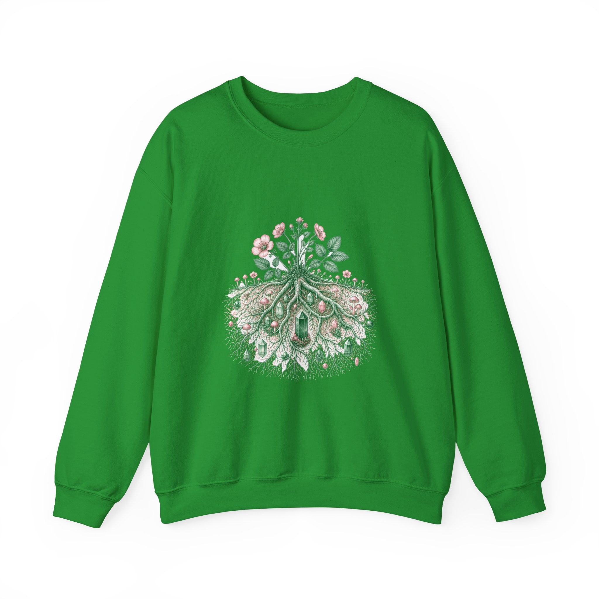 Matching Couple Sweatshirt - Ancient Oak & Deep Roots Matching Couple Crewneck Sweatshirt Vintage Art His Hers Wedding Gift - Design B