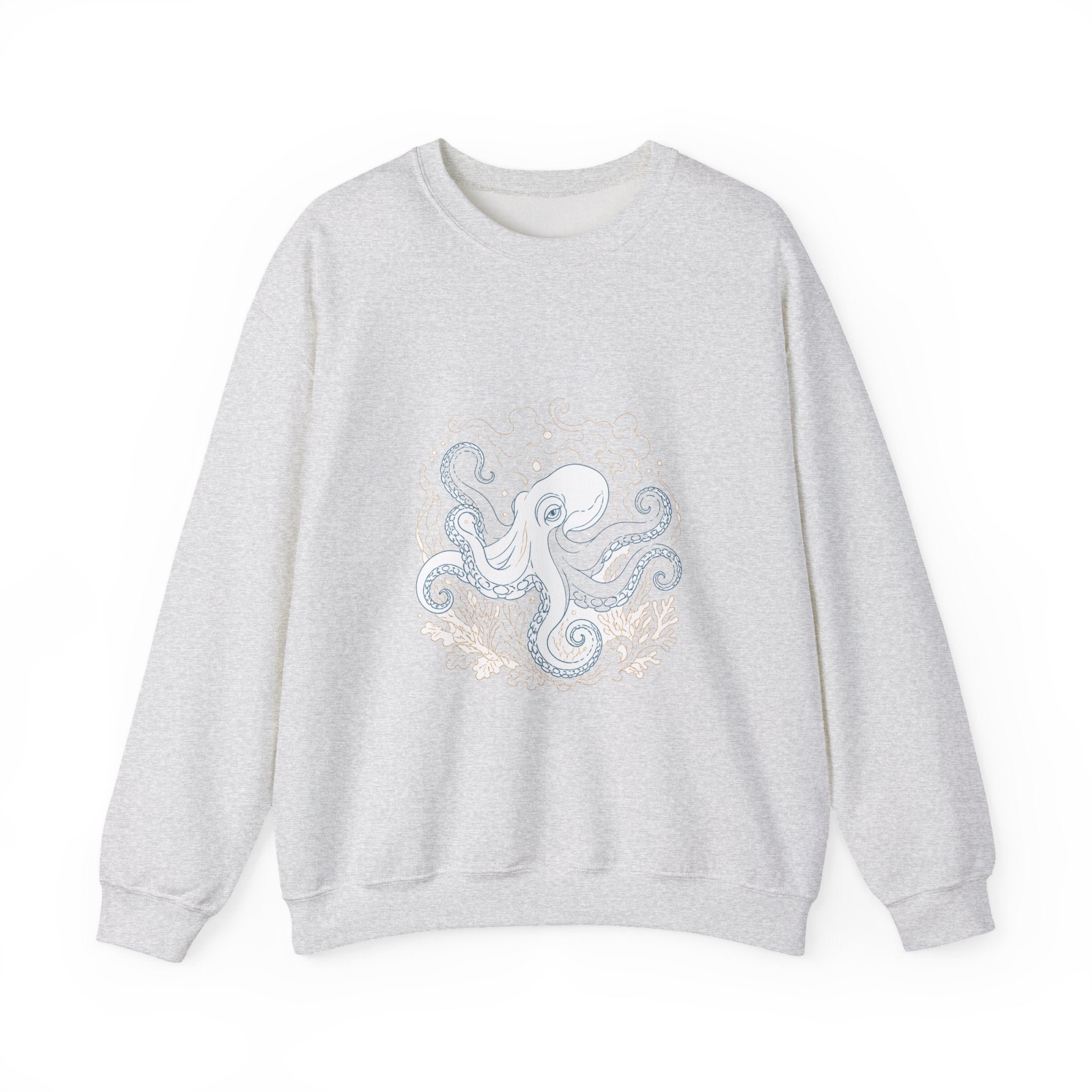 Matching Couple Sweatshirt - Octopus & Jellyfish Matching Couple Crewneck Sweatshirt Minimalist Art His Hers Valentine Gift - Design A