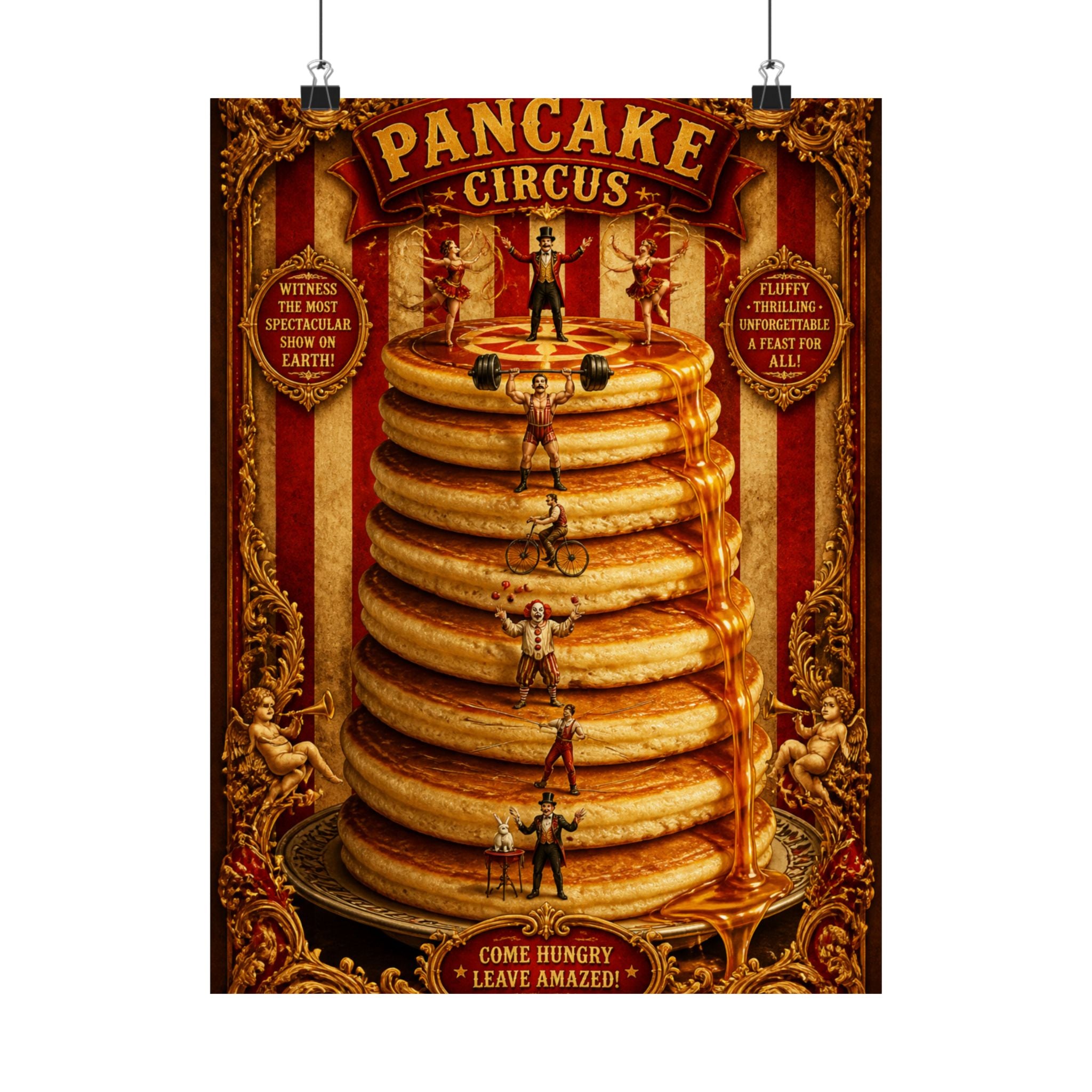 Pancake Stack Platform Wall Art Poster 24×36 Baroque Studio Decor Maximalist Print