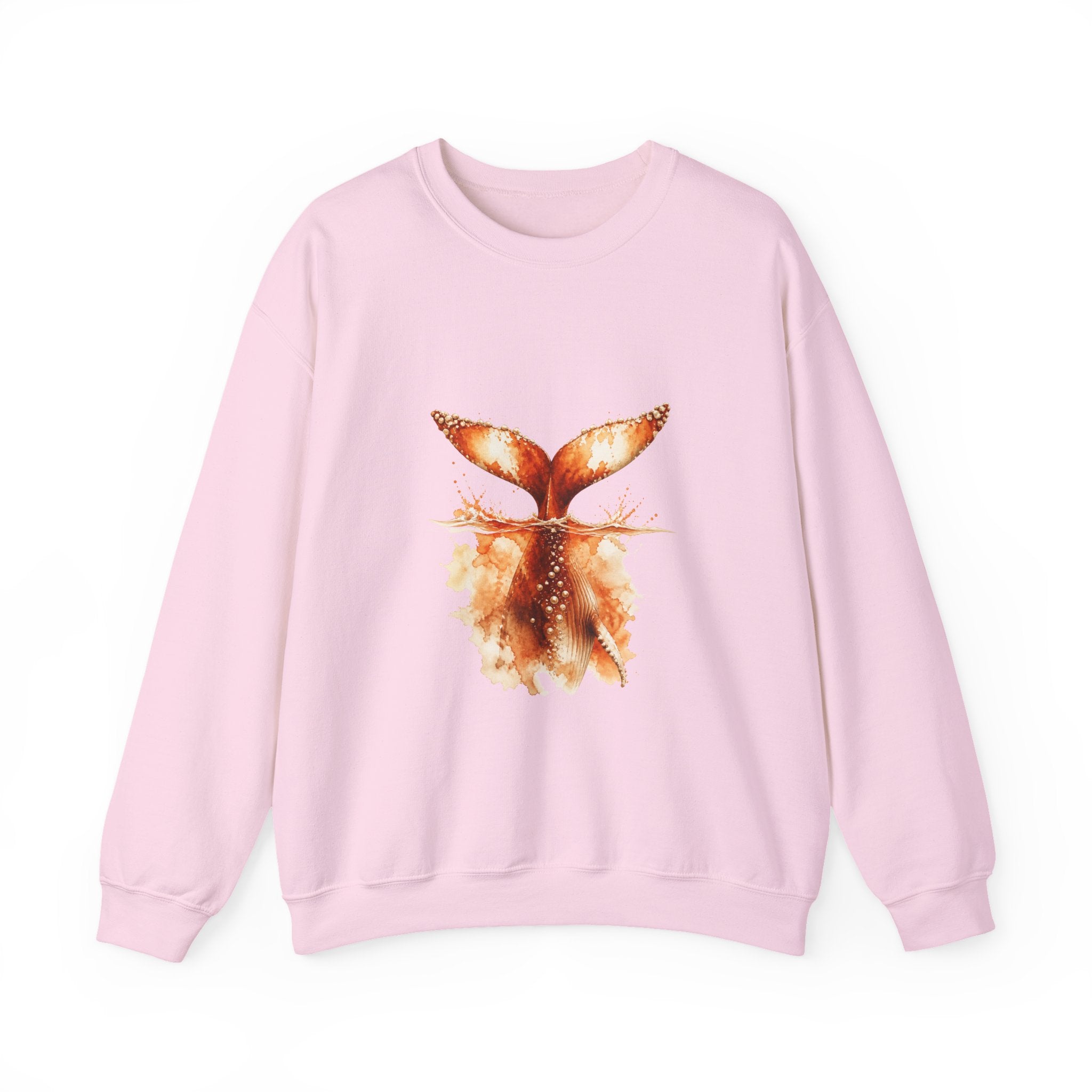 Matching Couple Sweatshirt - Eagle & Whale Matching Couple Premium Fleece Sweatshirt Watercolor Art His Hers Birthday Gift - Design B
