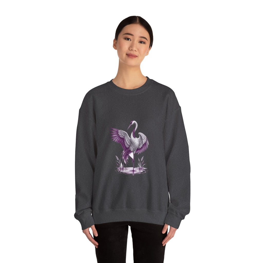 Matching Couple Sweatshirt - Tiger & Crane Matching Couple Crewneck Sweatshirt Hand-Drawn Art His Hers Best Friend Gift - Design B