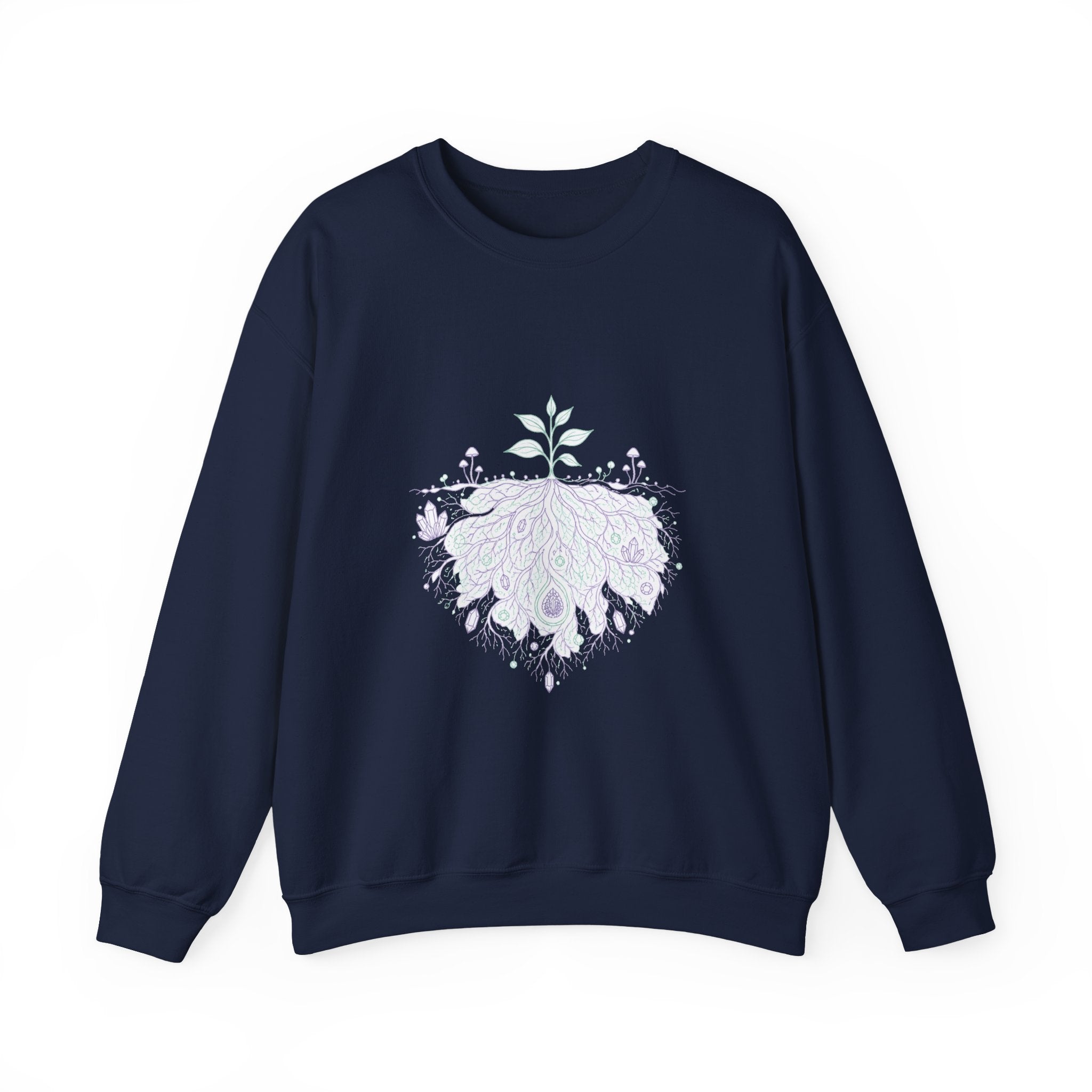 Matching Couple Sweatshirt - Ancient Oak & Deep Roots Matching Couple Comfort Colors Crew Minimalist Art His Hers Christmas Gift - Design B
