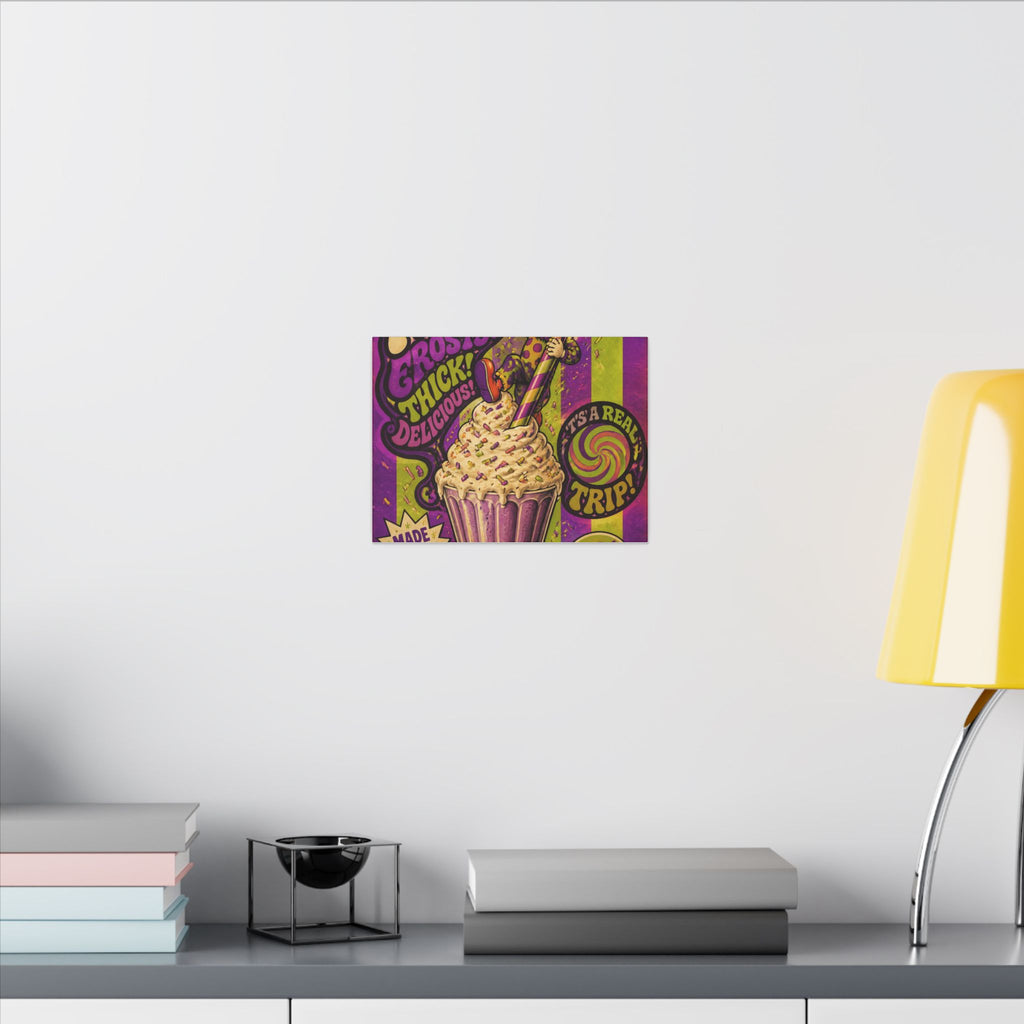 Milkshake Slide Clown Wall Art Canvas 16×20 Psychedelic Cafe Decor Maximalist Print