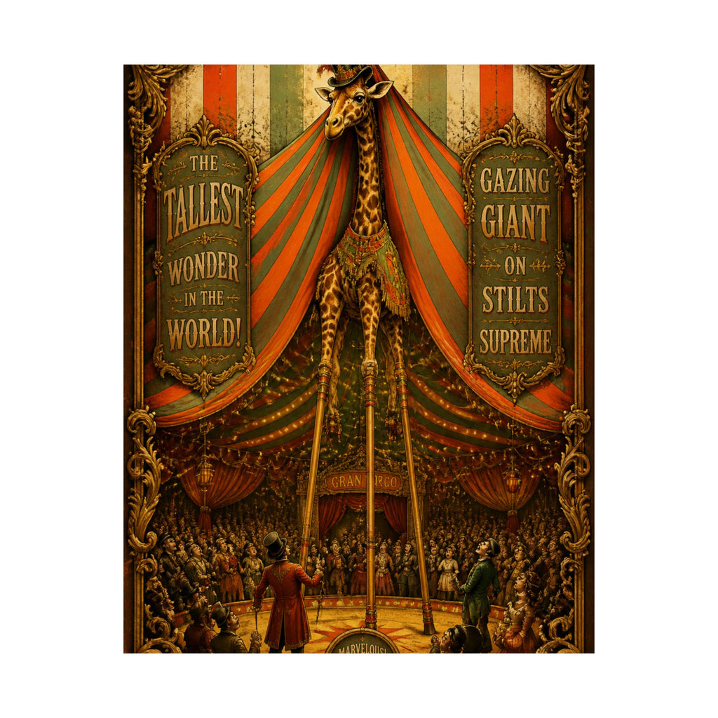Giraffe on Stilts Wall Art Poster 24×36 Baroque Studio Decor Maximalist Print
