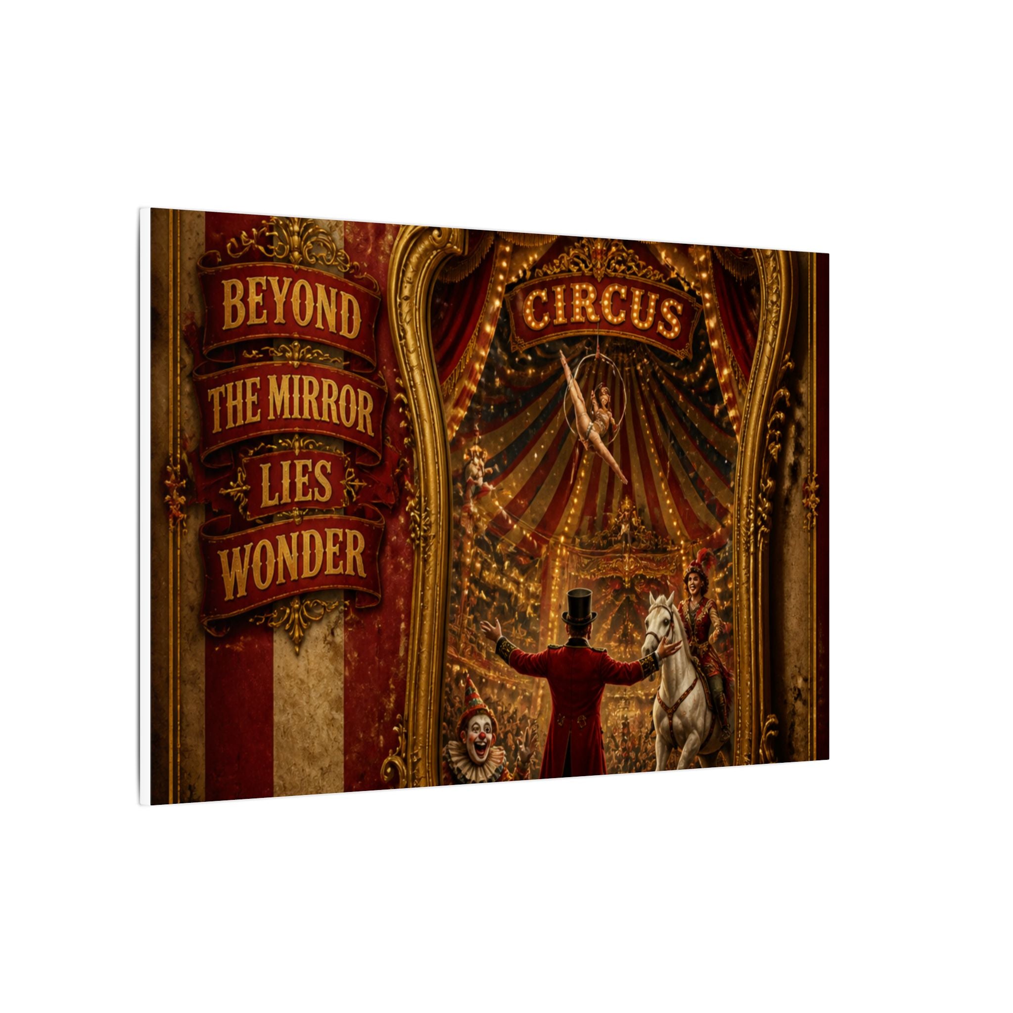 Vintage Mirror Circus Wall Art Canvas 16×20 Baroque Home Office Decor Maximalist Print
