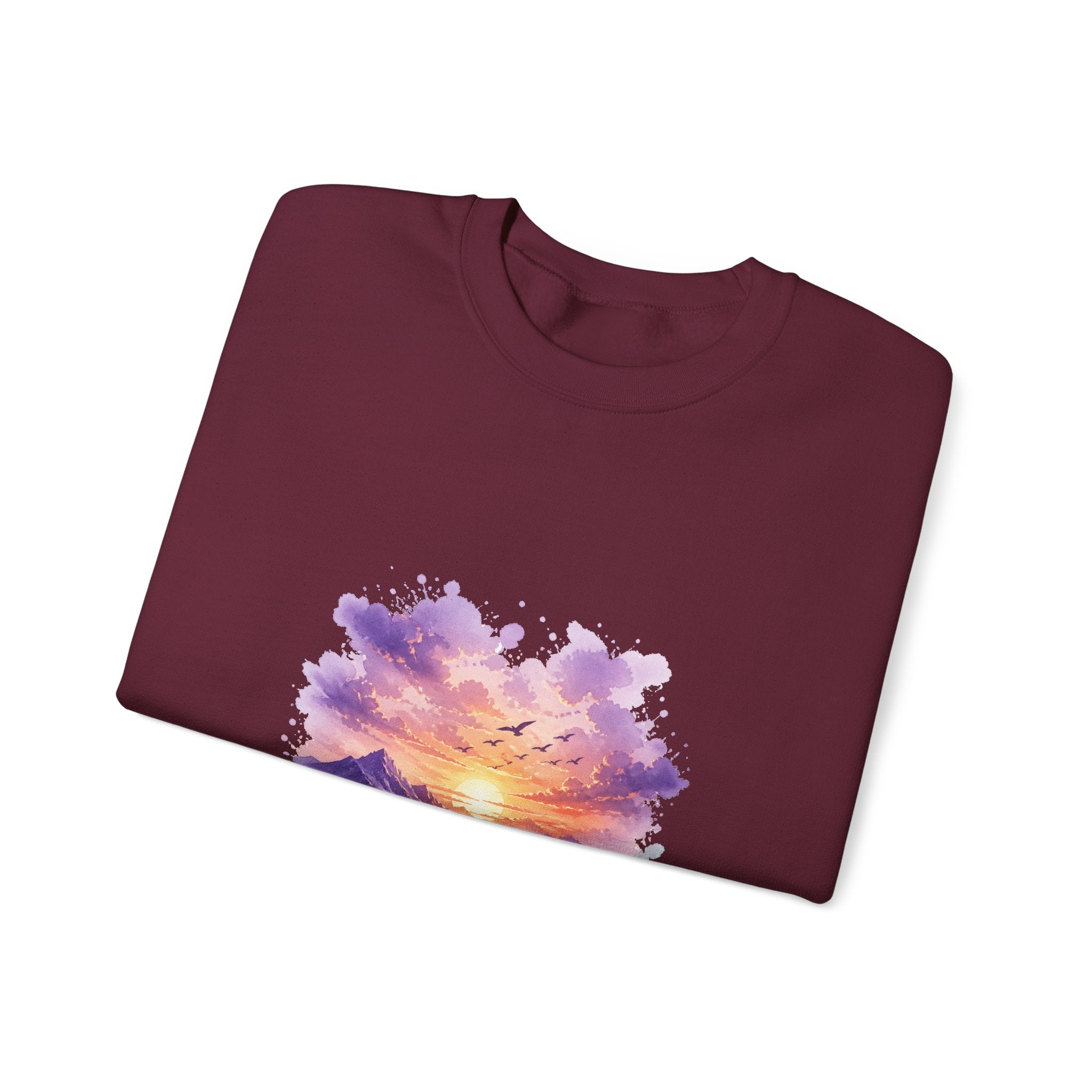 Matching Couple Sweatshirt - Sunrise & Sunset Matching Couple Comfort Colors Crew Watercolor Art His Hers Birthday Gift - Design B
