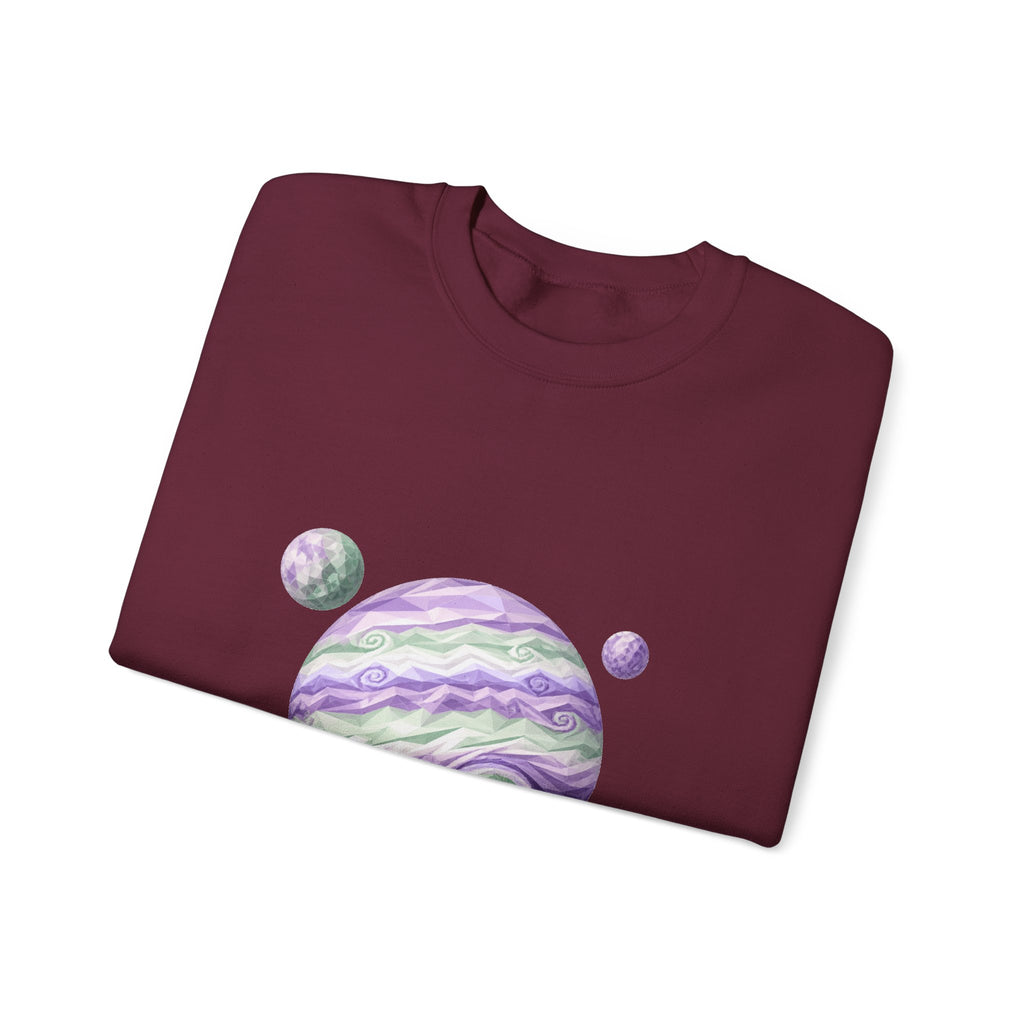 Matching Couple Sweatshirt - Saturn & Jupiter Matching Couple Crewneck Sweatshirt Geometric Art His Hers Couple Gift - Design B