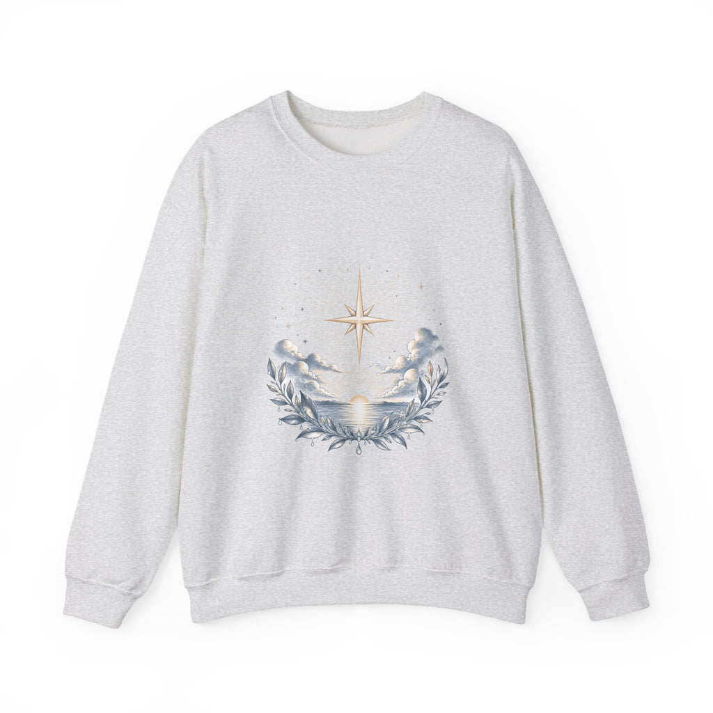 Matching Couple Sweatshirt - Evening & Morning Star Matching Couple Crewneck Sweatshirt Hand-Drawn Art His Hers Best Friend Gift - Design B