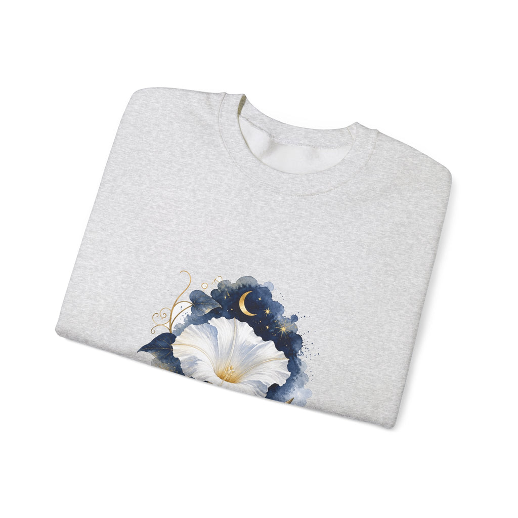 Matching Couple Sweatshirt - Sunflower & Moonflower Matching Couple Premium Fleece Sweatshirt Watercolor Art His Hers Birthday Gift - Design B