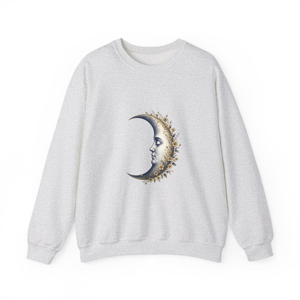 Matching Couple Sweatshirt - Waxing & Waning Moon Matching Couple Premium Fleece Sweatshirt Vintage Art His Hers Honeymoon Gift - Design A