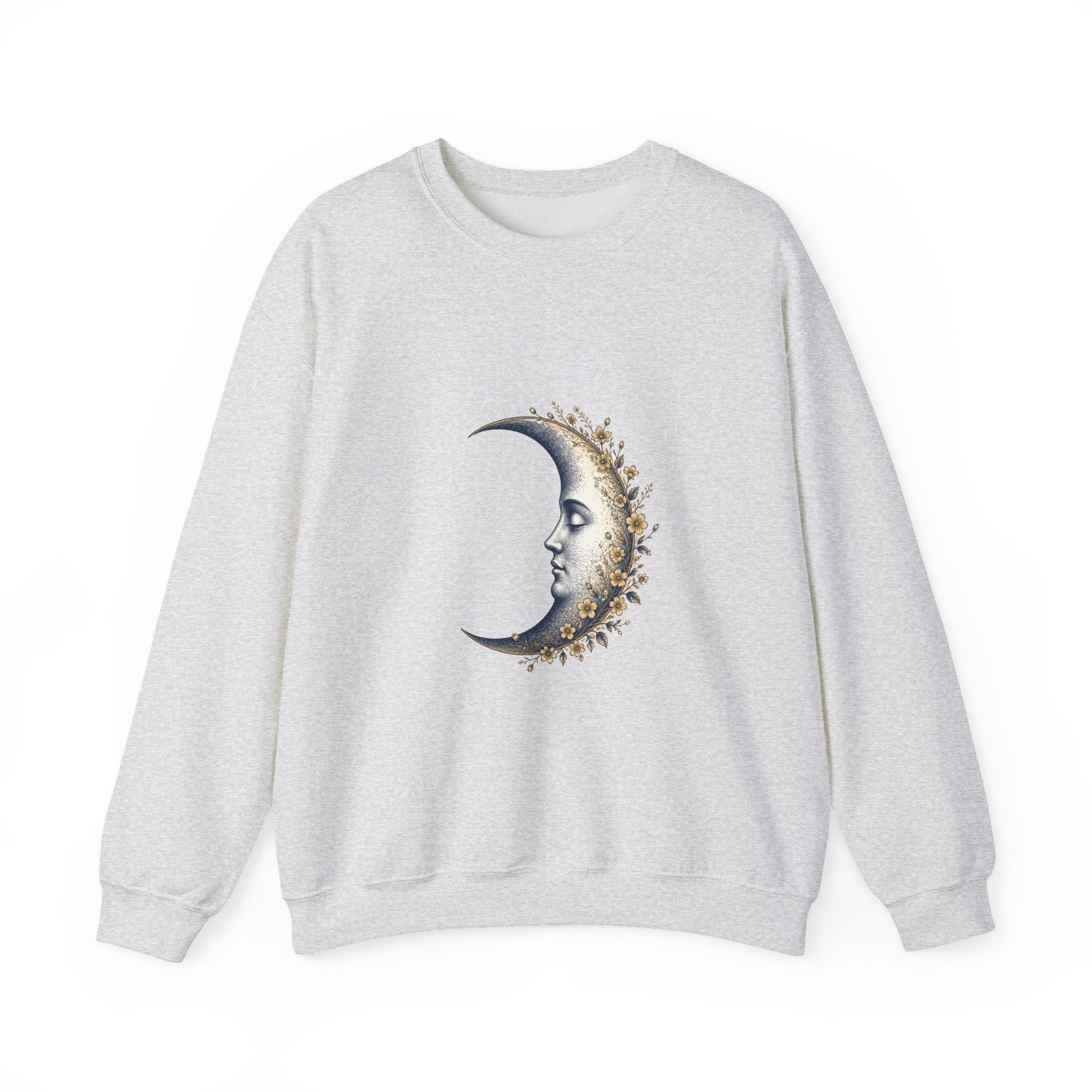 Matching Couple Sweatshirt - Waxing & Waning Moon Matching Couple Premium Fleece Sweatshirt Vintage Art His Hers Honeymoon Gift - Design A