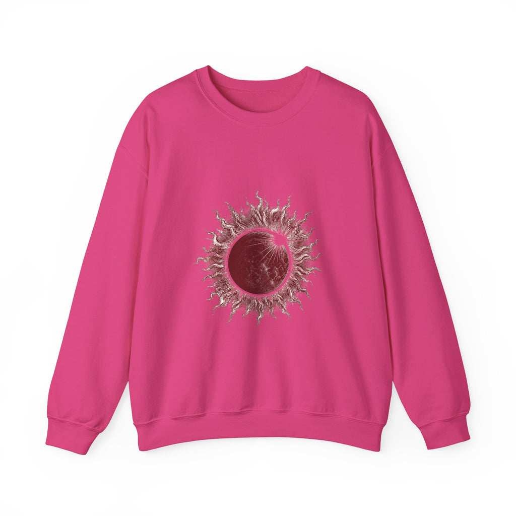 Matching Couple Sweatshirt - Solar & Lunar Eclipse Matching Couple Premium Fleece Sweatshirt Vintage Art His Hers Honeymoon Gift - Design A