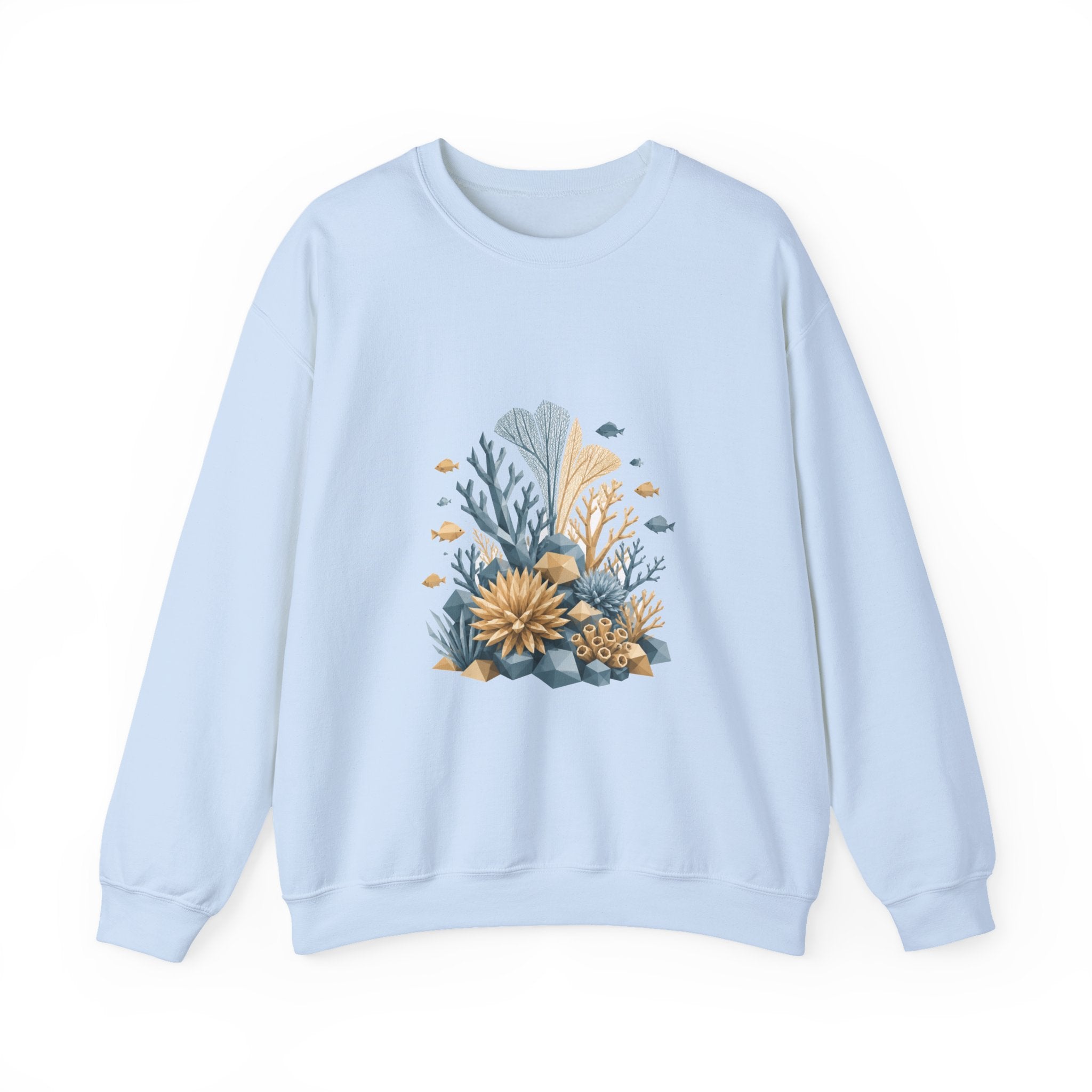 Matching Couple Sweatshirt - Coral Reef & Deep Sea Matching Couple Comfort Colors Crew Geometric Art His Hers Love Gift - Design A