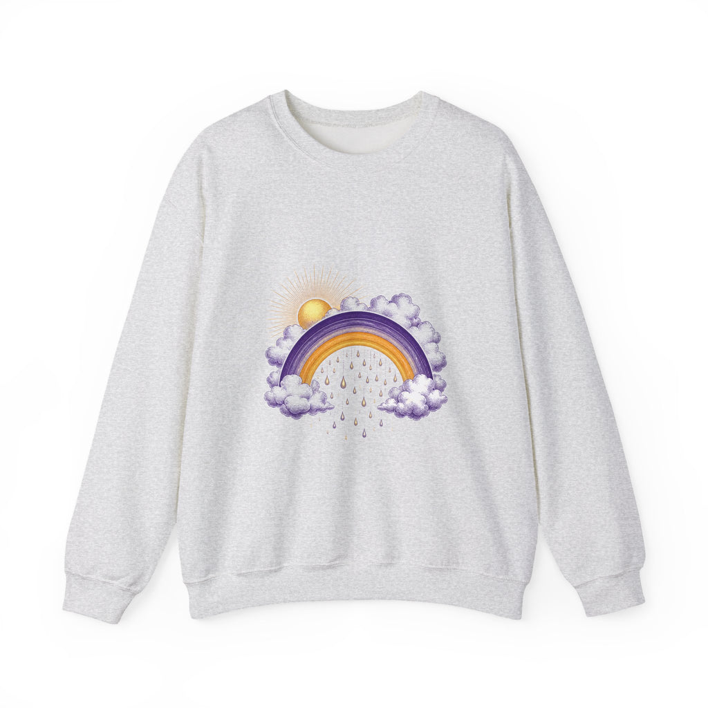 Matching Couple Sweatshirt - Storm & Rainbow Matching Couple Premium Fleece Sweatshirt Vintage Art His Hers Honeymoon Gift - Design B