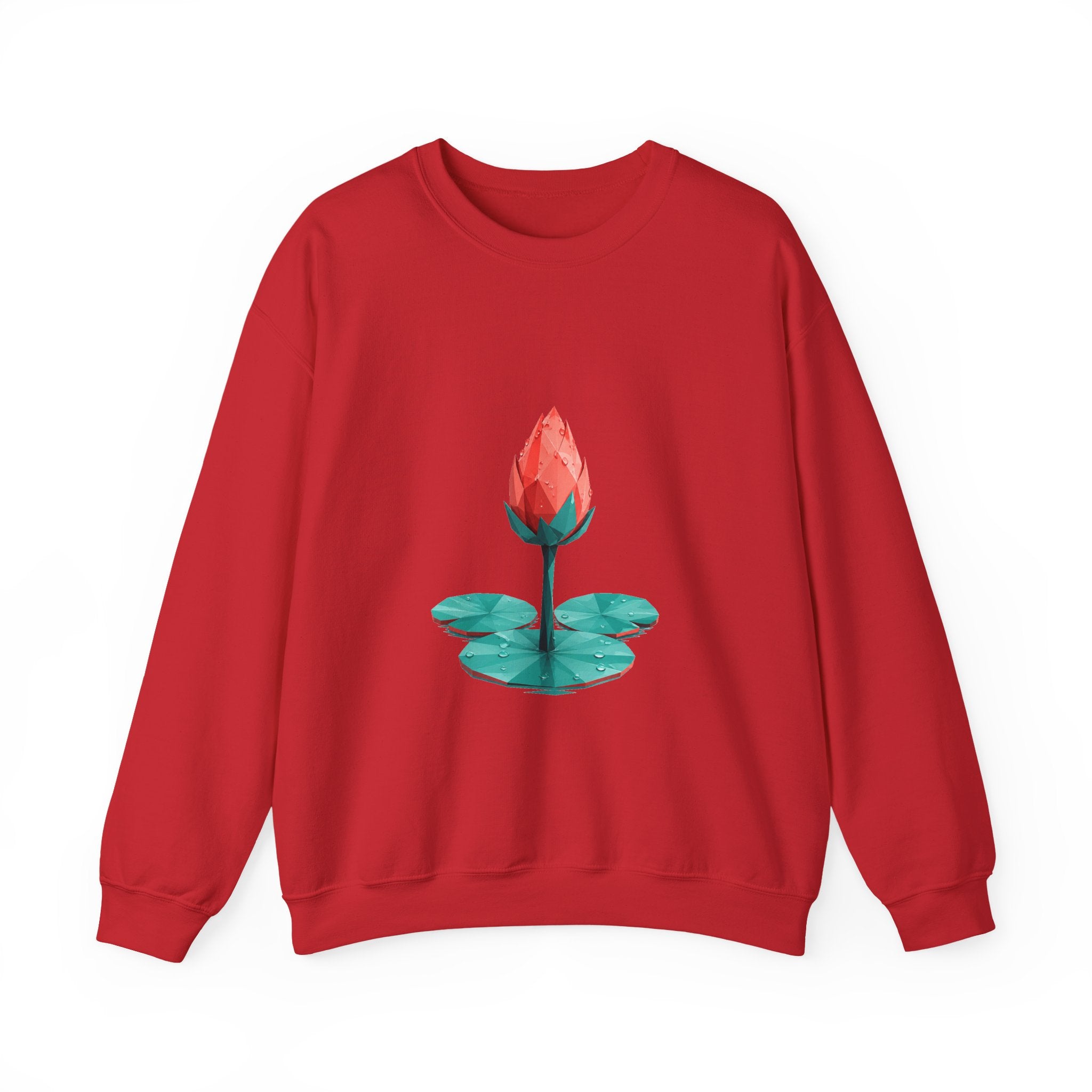 Matching Couple Sweatshirt - Open & Closed Lotus Matching Couple Premium Fleece Sweatshirt Geometric Art His Hers Love Gift - Design B