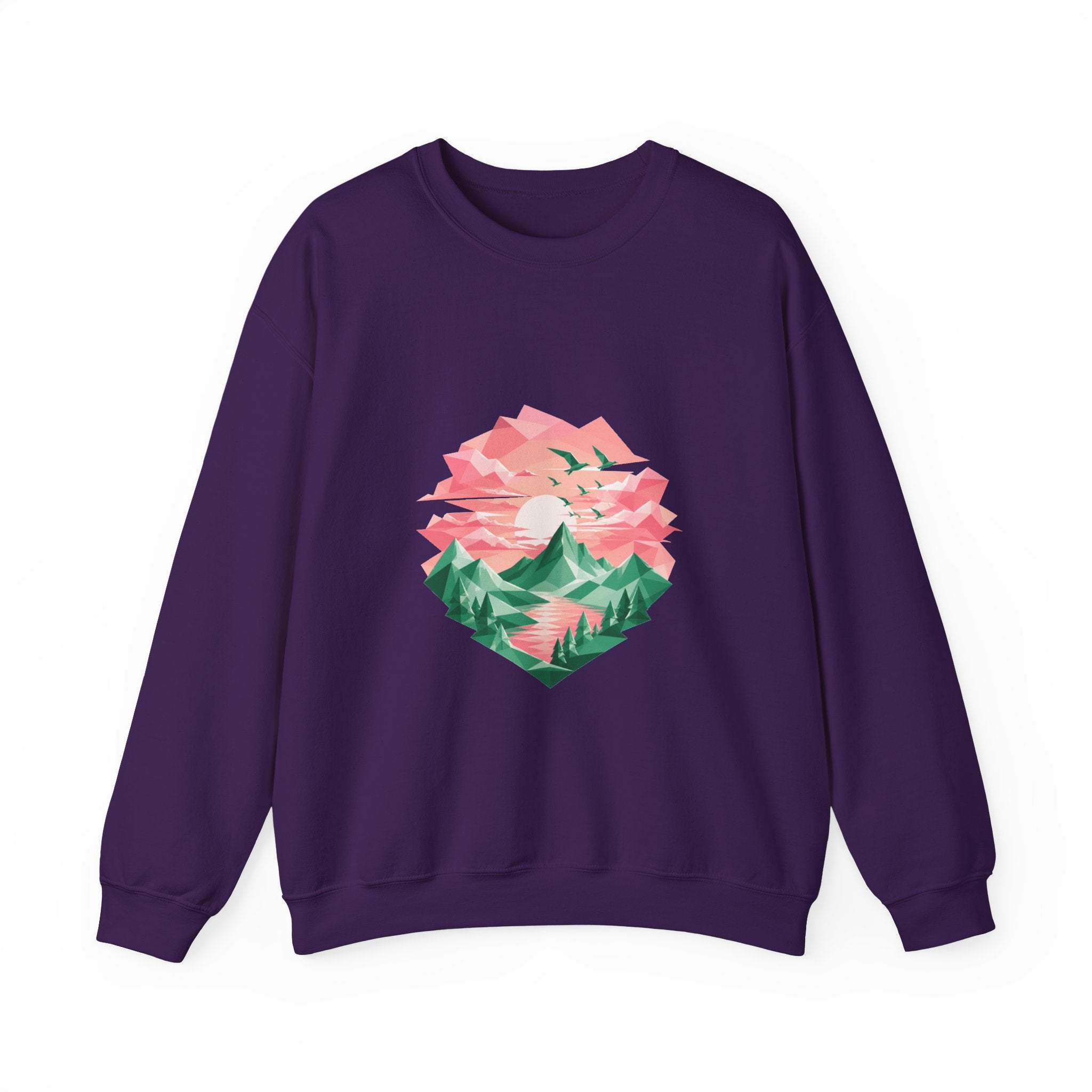 Matching Couple Sweatshirt - Sunrise & Sunset Matching Couple Crewneck Sweatshirt Geometric Art His Hers Couple Gift - Design B