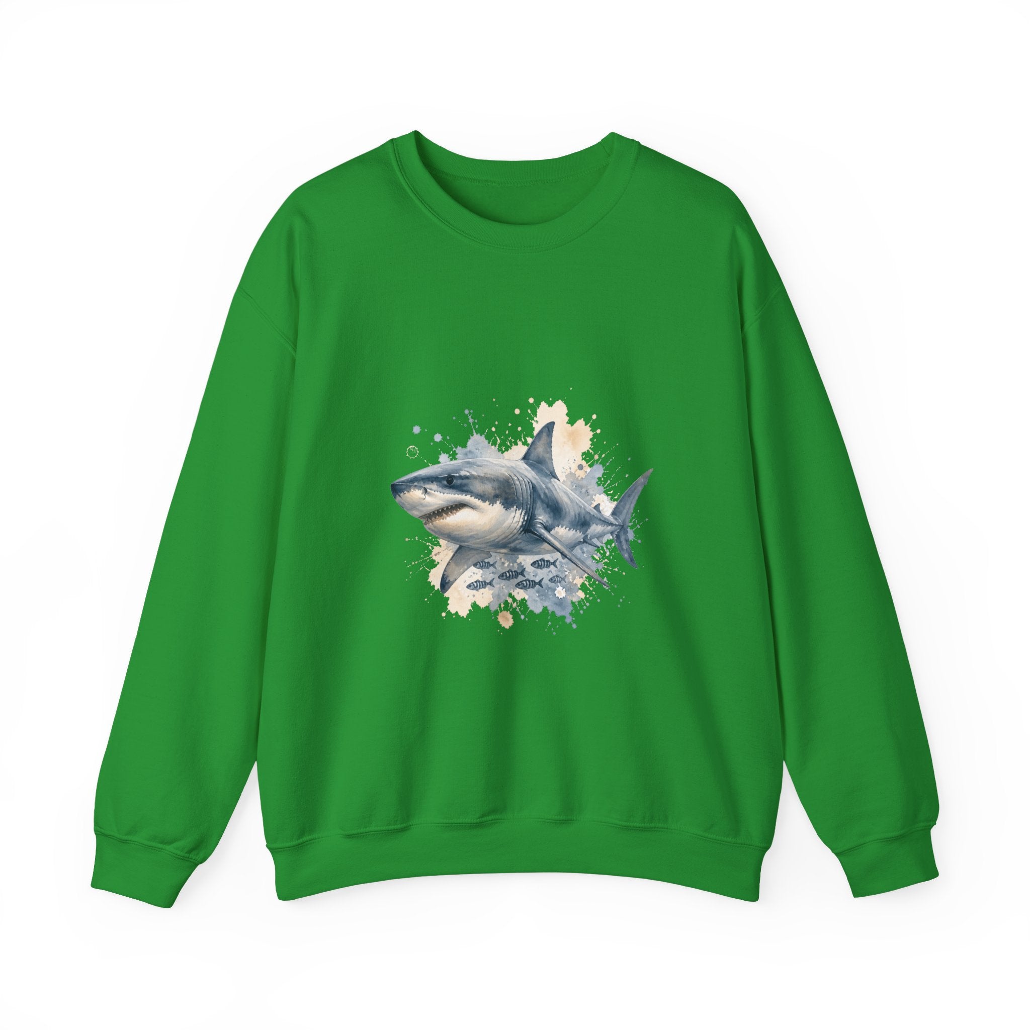 Matching Couple Sweatshirt - Shark & Dolphin Matching Couple Comfort Colors Crew Watercolor Art His Hers Birthday Gift - Design A