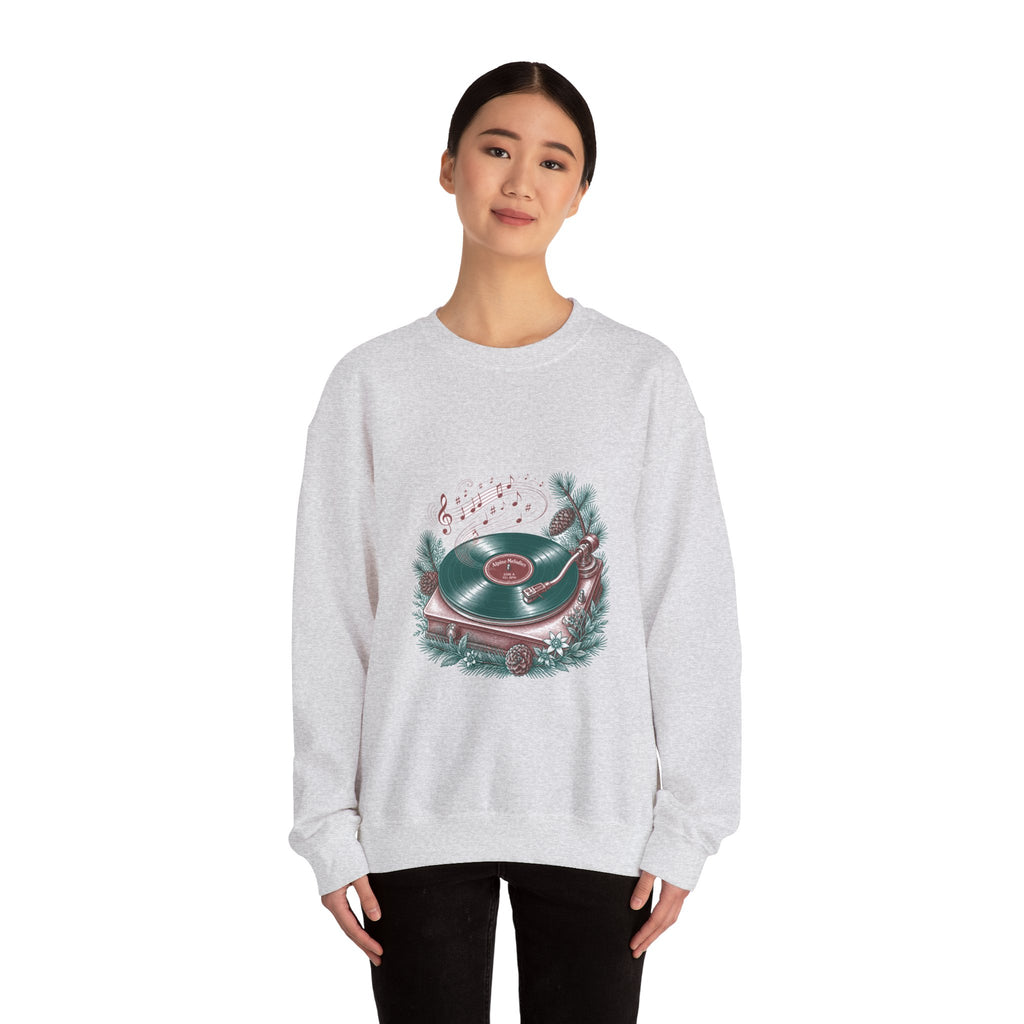 Matching Couple Sweatshirt - Vinyl & Cassette Matching Couple Crewneck Sweatshirt Vintage Art His Hers Wedding Gift - Design A