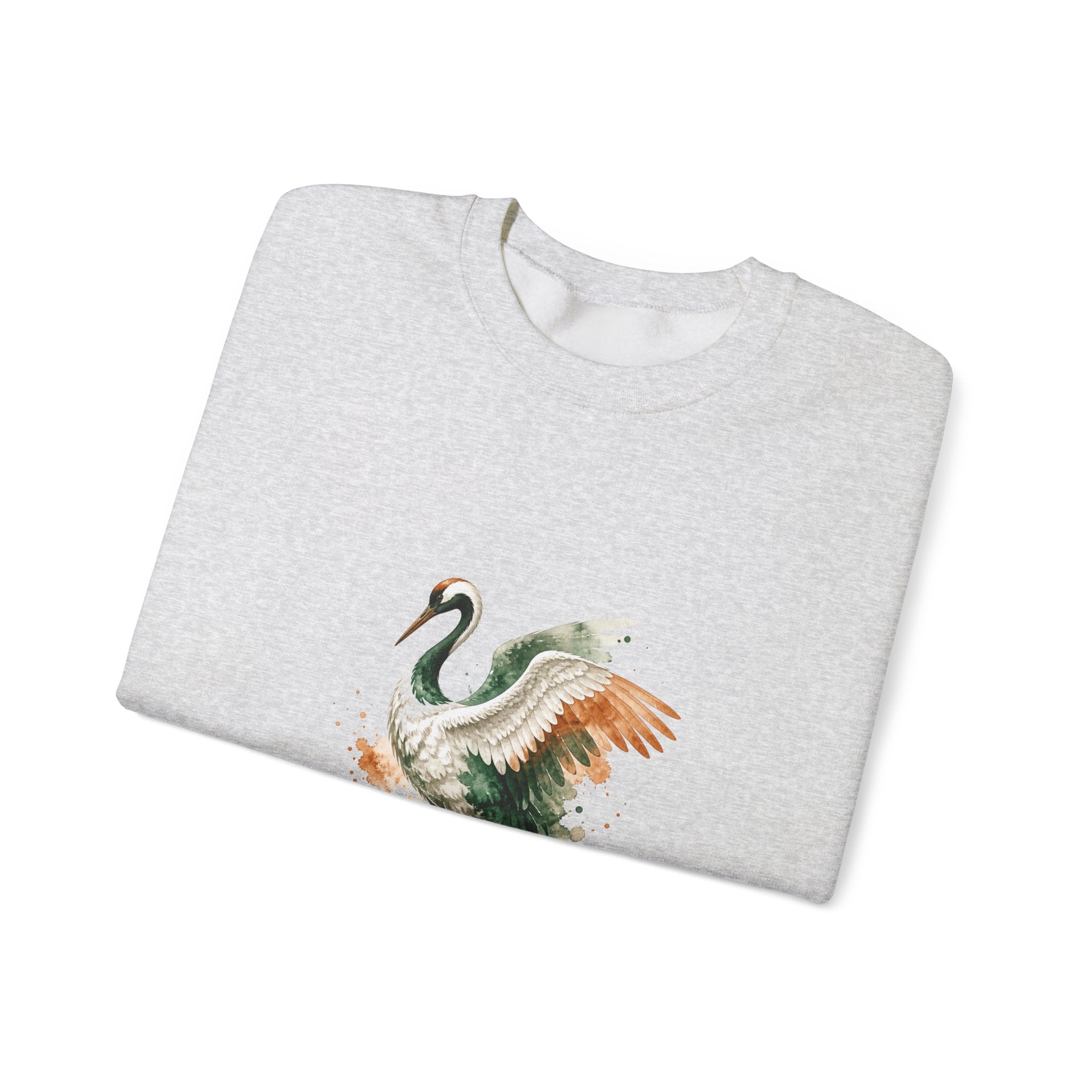 Matching Couple Sweatshirt - Tiger & Crane Matching Couple Premium Fleece Sweatshirt Watercolor Art His Hers Birthday Gift - Design B
