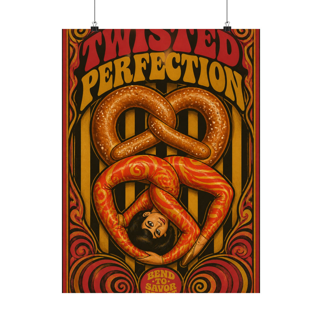 Pretzel Contortionist Wall Art Poster 18×24 Psychedelic Cafe Decor Maximalist Print
