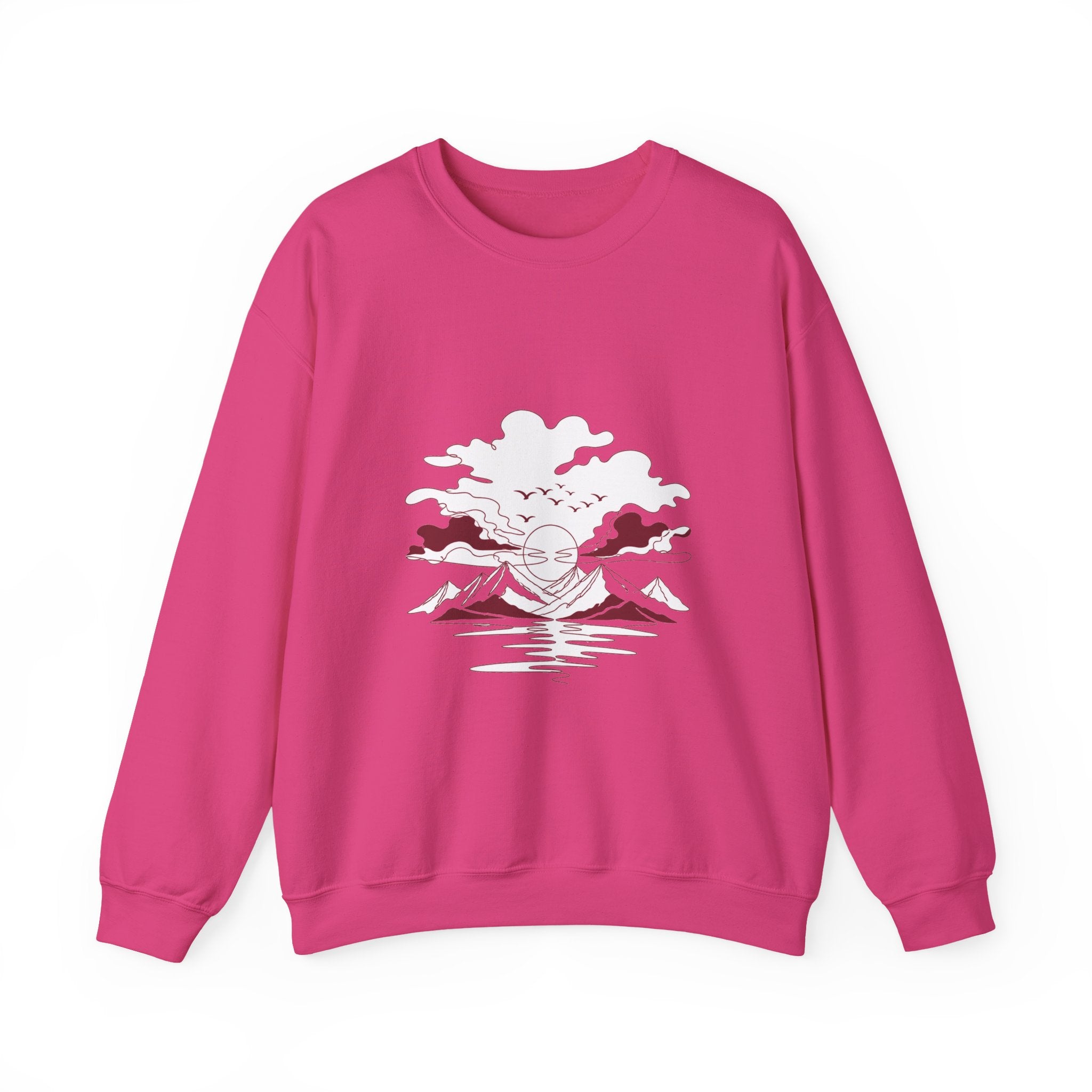 Matching Couple Sweatshirt - Sunrise & Sunset Matching Couple Premium Fleece Sweatshirt Minimalist Art His Hers Christmas Gift - Design B