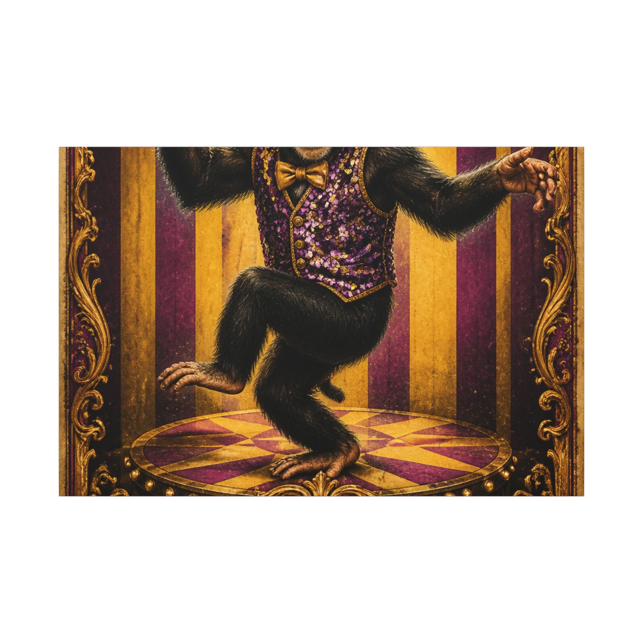 Dancing Monkey Wall Art Canvas 24×36 Baroque Studio Decor Maximalist Print