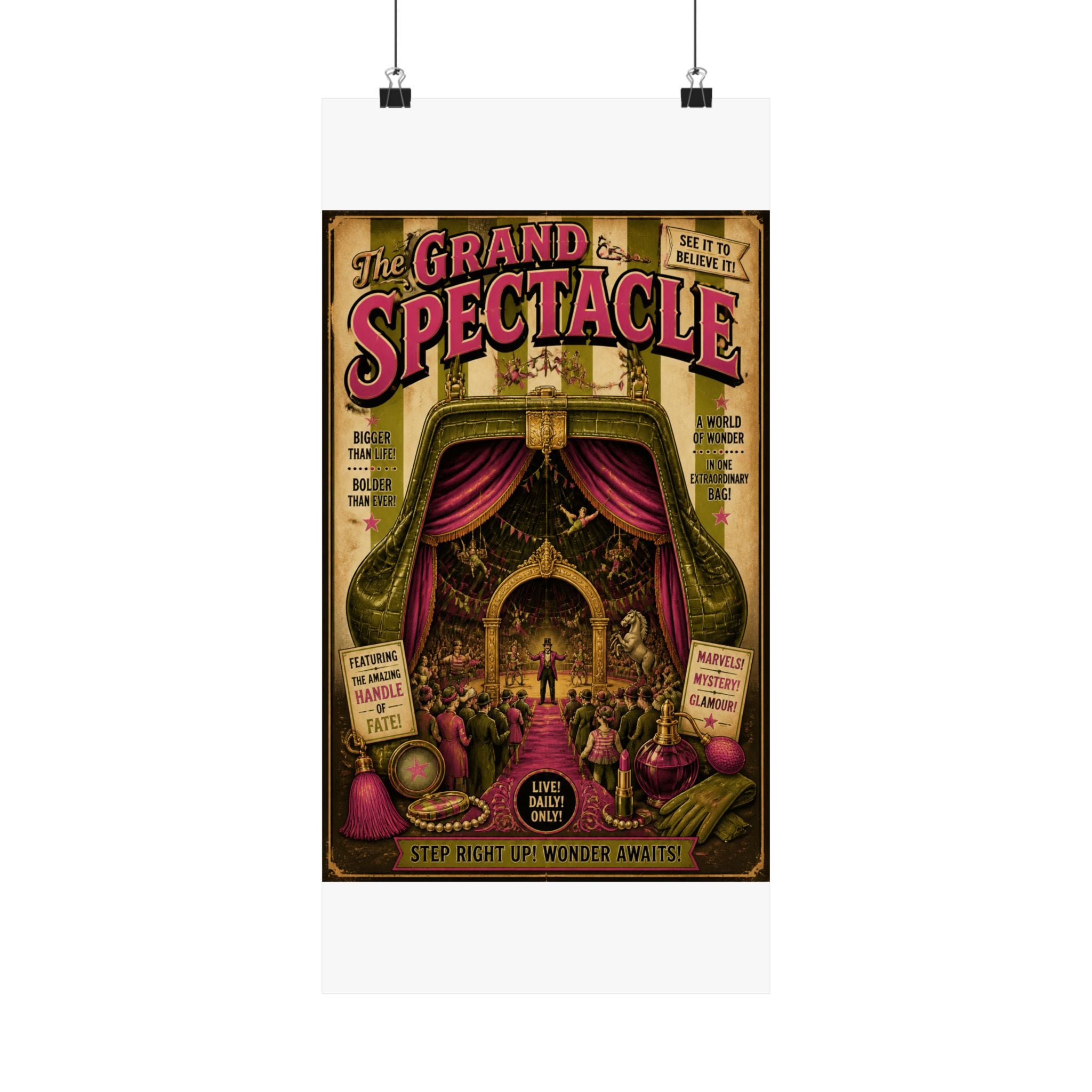 Handbag Big Top Wall Art Poster 18×24 Vintage Circus Kitchen Decor Maximalist Print