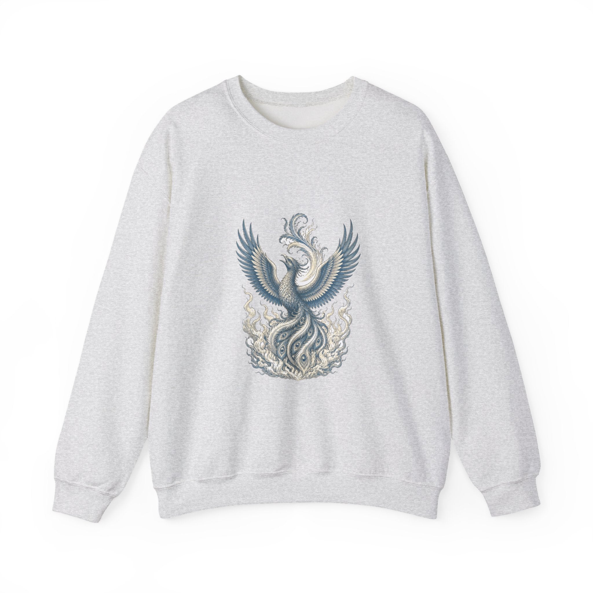 Matching Couple Sweatshirt - Dragon & Phoenix Matching Couple Crewneck Sweatshirt Vintage Art His Hers Wedding Gift - Design B