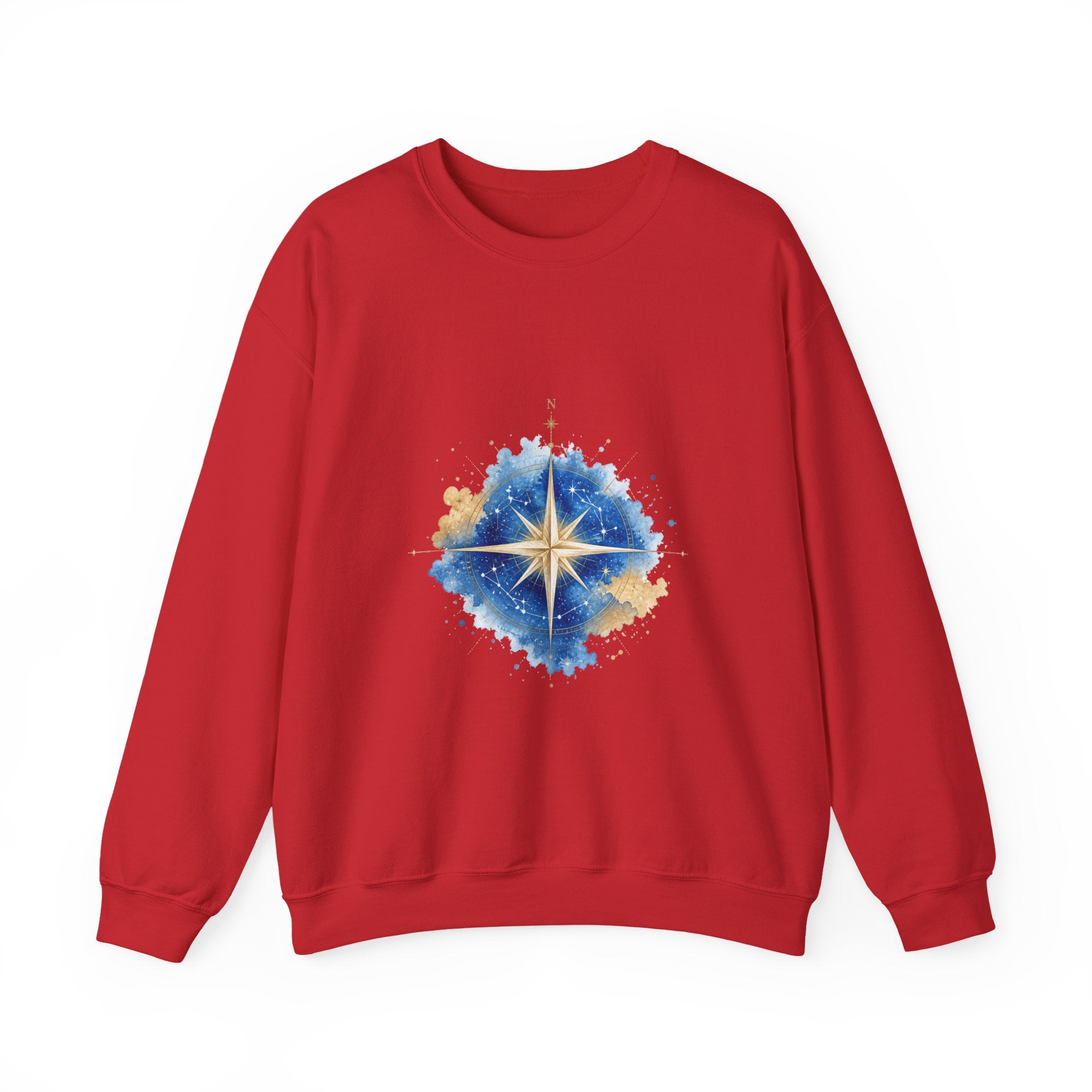 Matching Couple Sweatshirt - Shooting Star & North Star Matching Couple Premium Fleece Sweatshirt Watercolor Art His Hers Birthday Gift - Design B