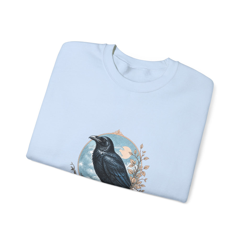 Matching Couple Sweatshirt - Raven & Swan Matching Couple Crewneck Sweatshirt Vintage Art His Hers Wedding Gift - Design A