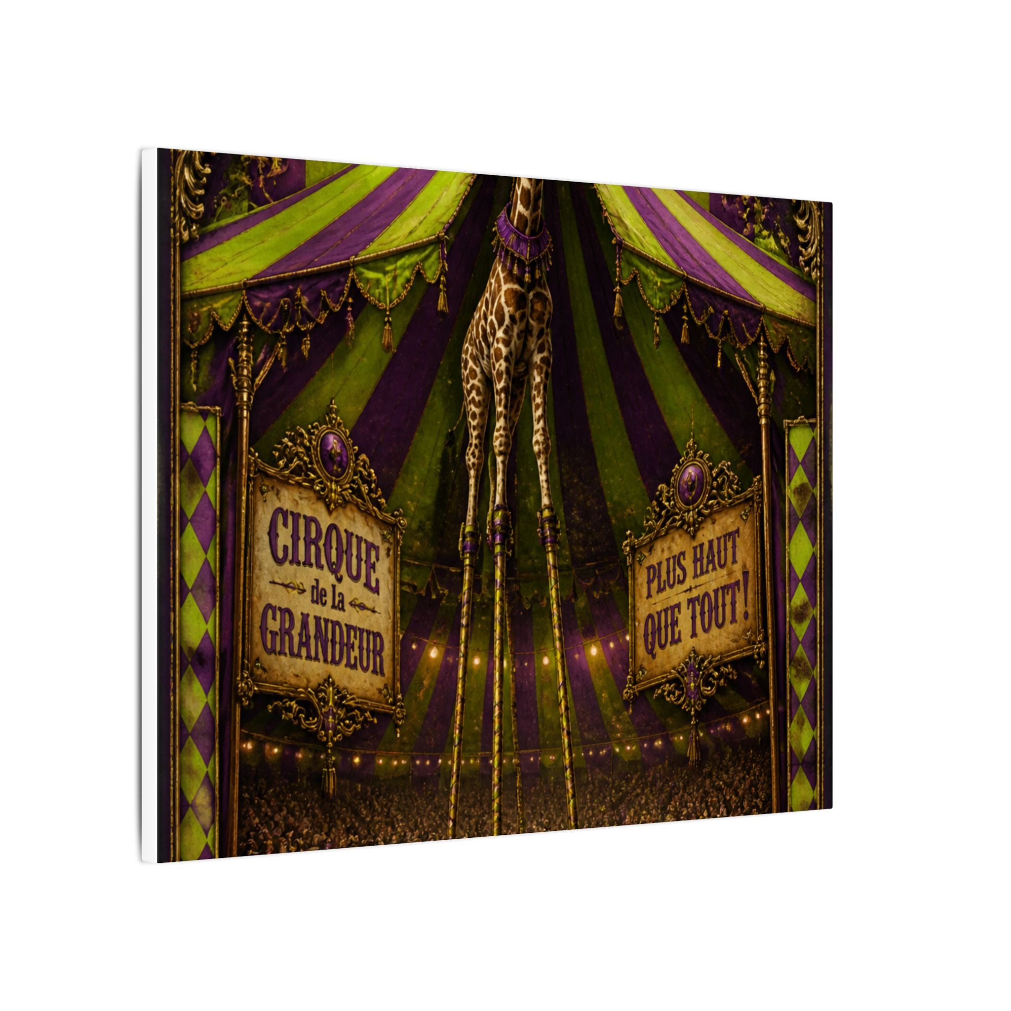 Giraffe on Stilts Wall Art Canvas 24×36 Baroque Studio Decor Maximalist Print